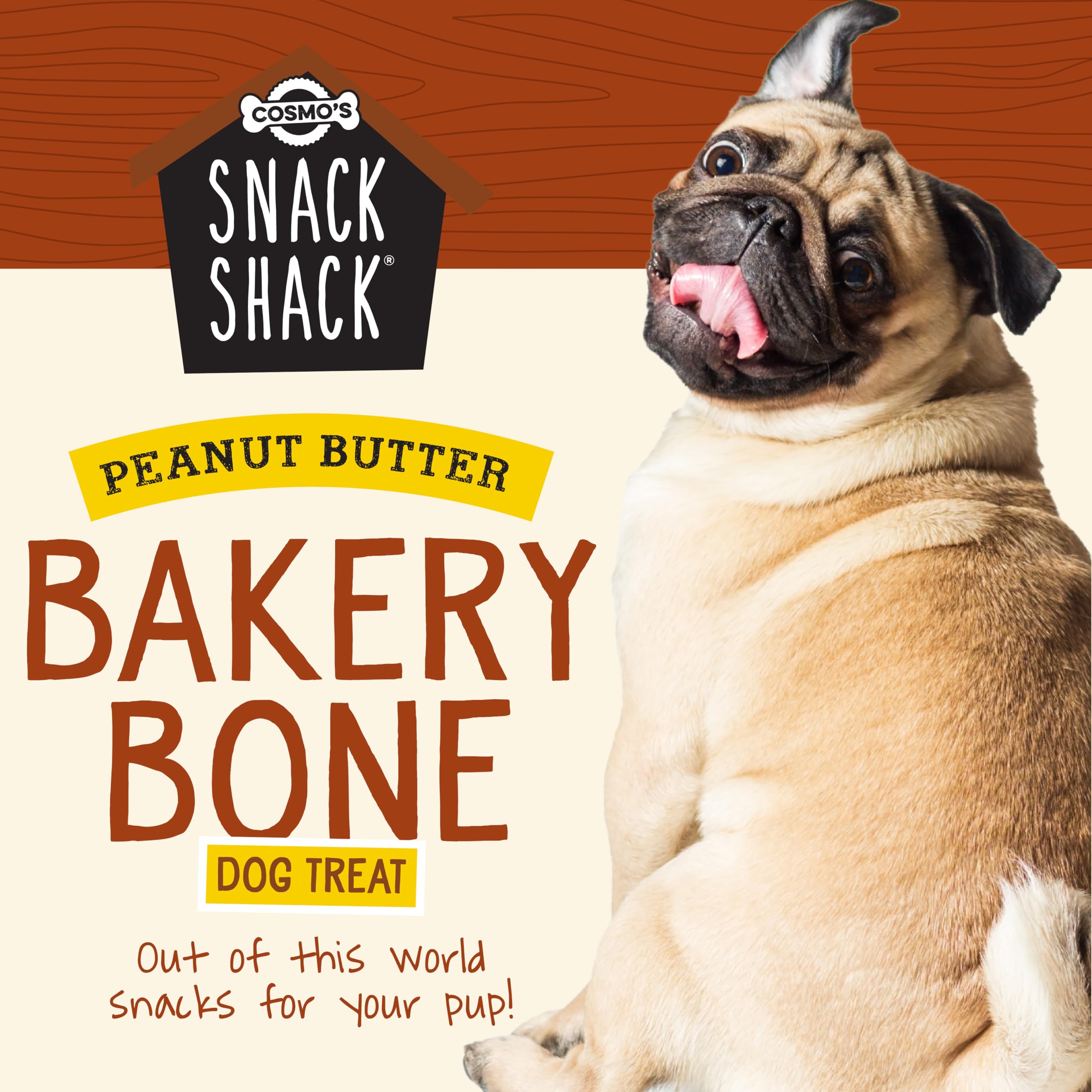 Cosmos Snack Shack Peanut Butter Bakery Bone - All Natural Dog Treat - Made in USA (24 Count Pack of 1)