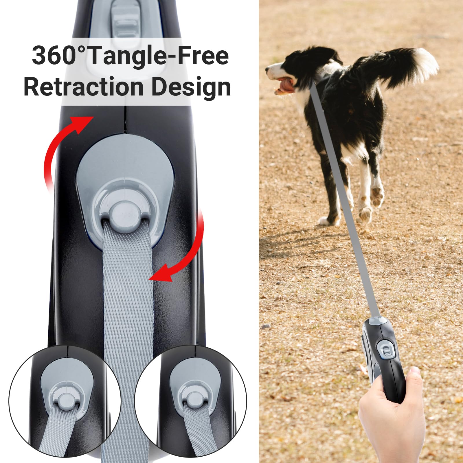 Segarty Retractable Dog Leash, 16Ft Heavy Duty Walking Dog Leash For Medium Small Dogs Up To 44Lb, Anti-Slip Handle 360Tangle-Fr