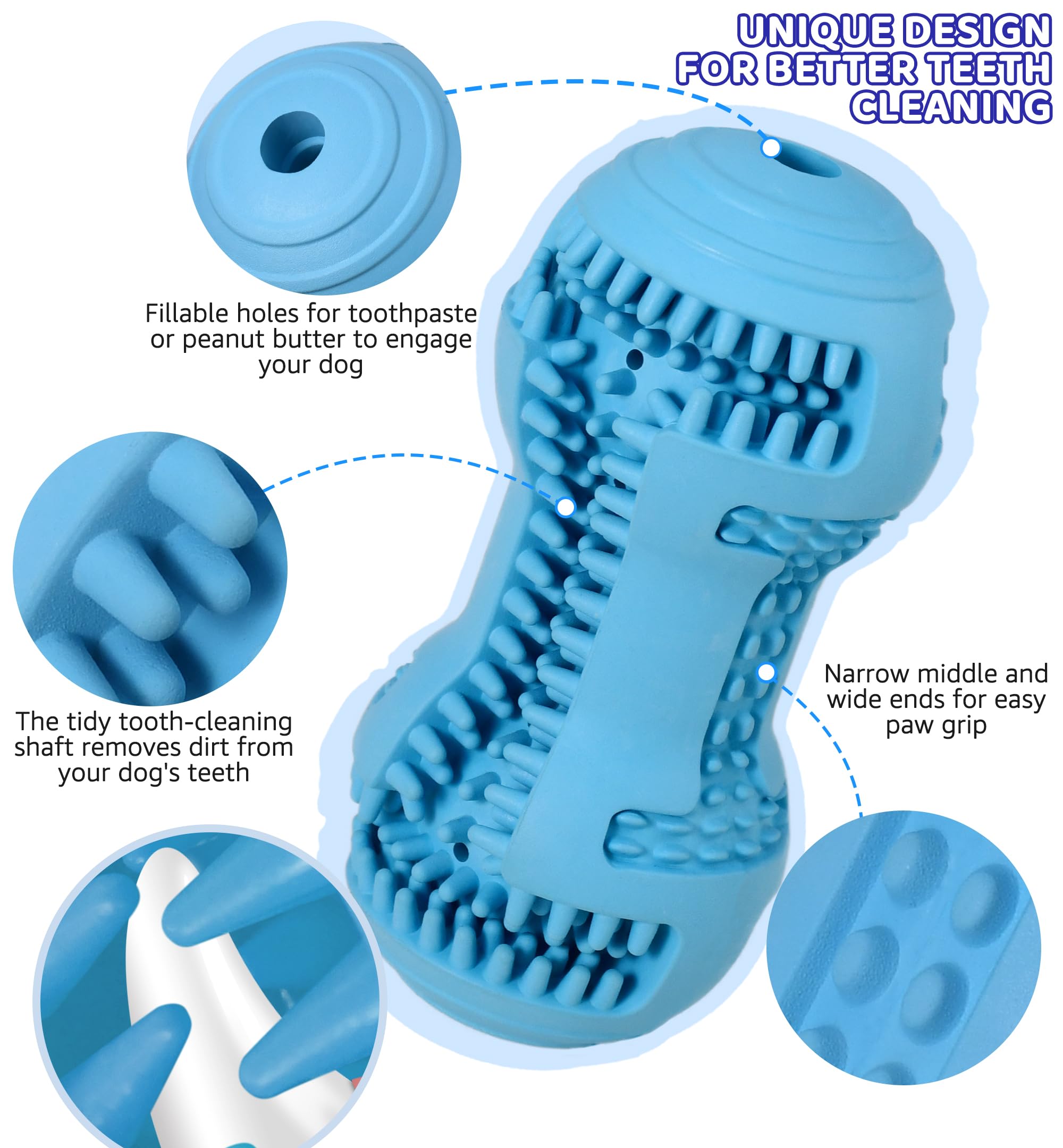 Iptpas Durable Dog Chew Toy For Teeth Cleaning, Natural Rubber Dental Toy For Small Medium Dogs & Teething Puppies, Tough Chew T