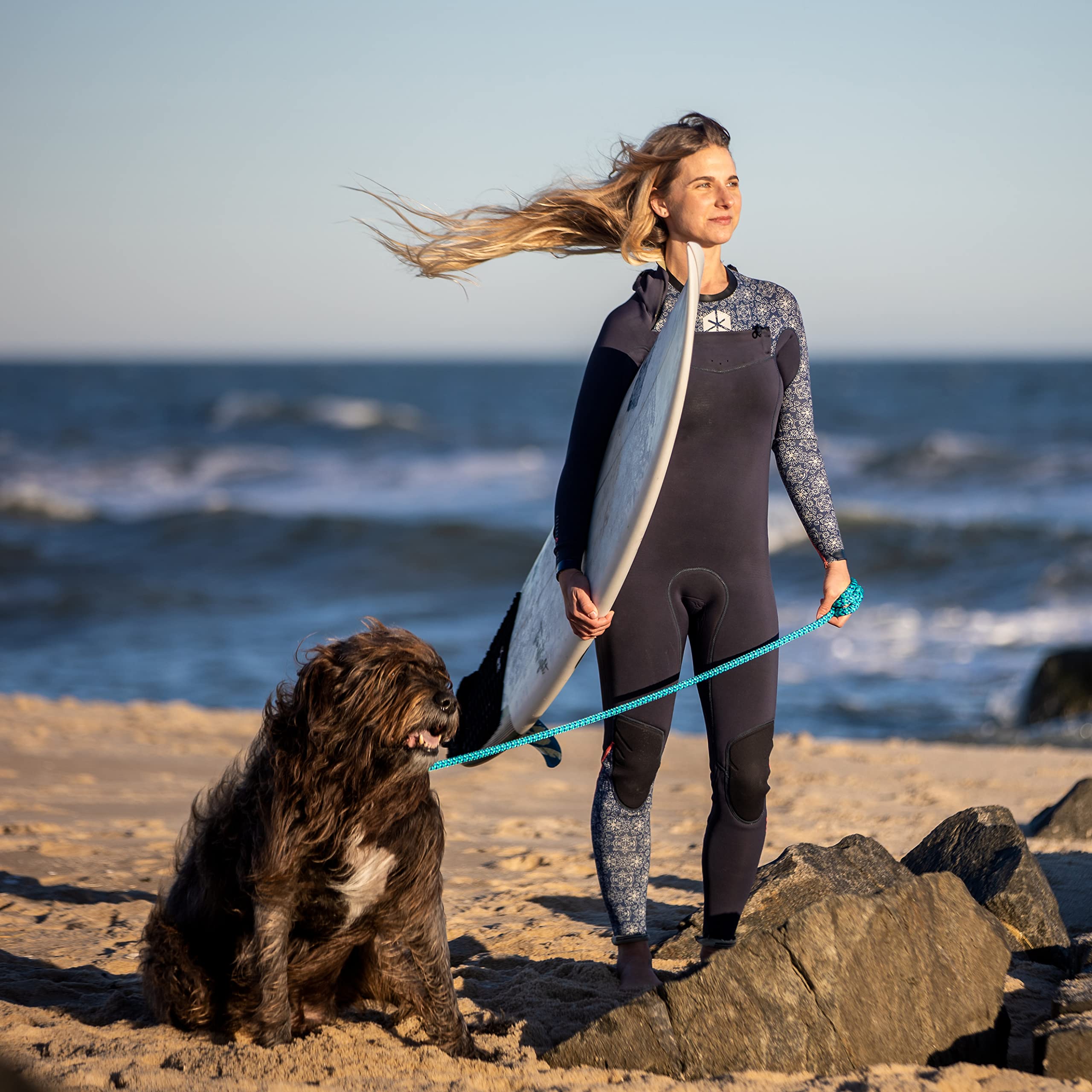 Harness Lead No Pull Dog Harness And Leash Set, Anti Pull Dog Harness For All Breeds And Sizes, One-Piece Cushioned Rope Design Safely Prevents Escaping And Pulling (Medium/Large, Blue/Multi)