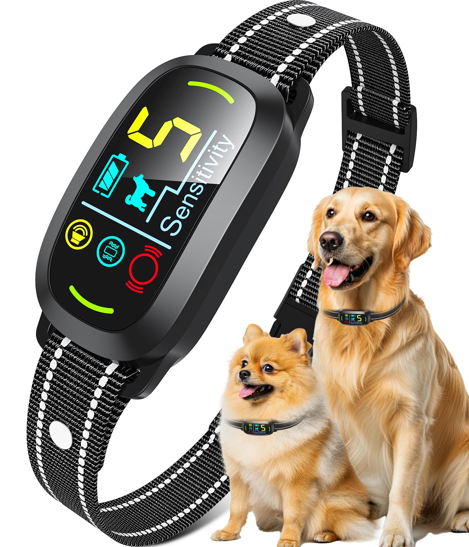 Oliry Smart AI Bark Collar for Large Medium Small Dogs, Anti Barking Device with 5 Training Modes, Exclusive Forced Bark-Stoppin