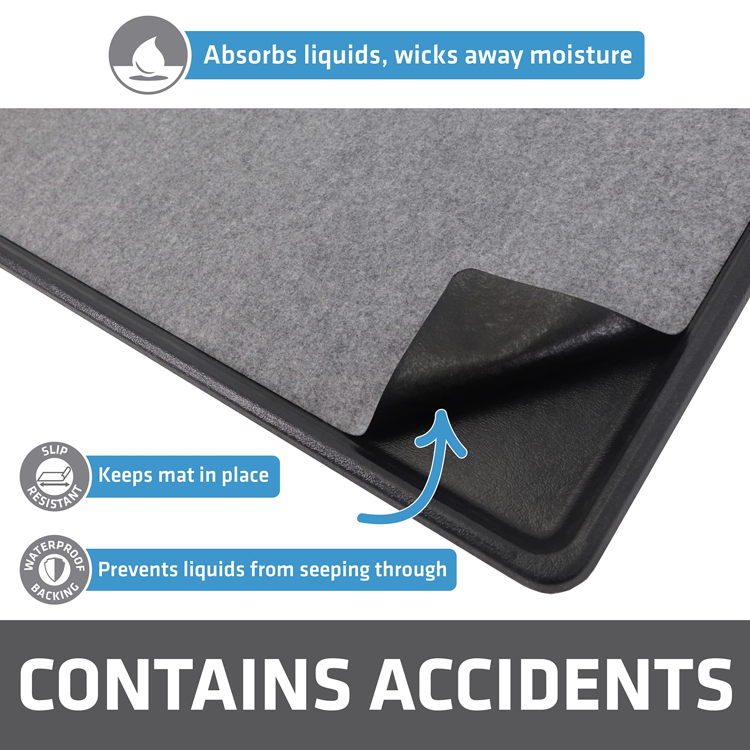 Drymate Waterproof Dog Crate Mat Liner, Non-Slip, Washable Puppy Pee Pad, 29x48, USA Made, Protects Floors, Ideal for Kennel Training