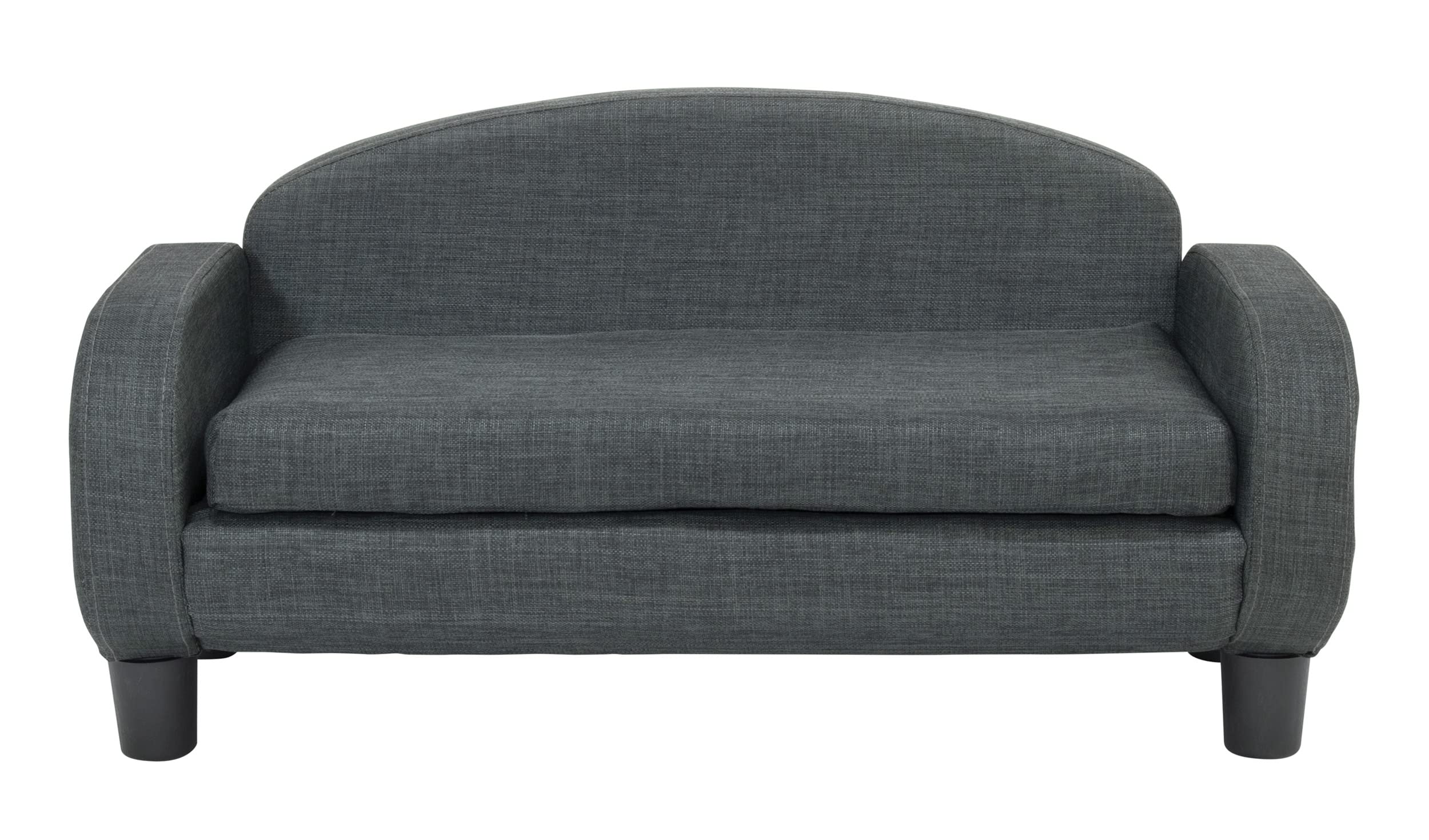 Paws & Purrs Modern Pet Sofa 31.5'' Wide Low Back Lounging Bed With Removable Mattress Cover In Espresso/Gray