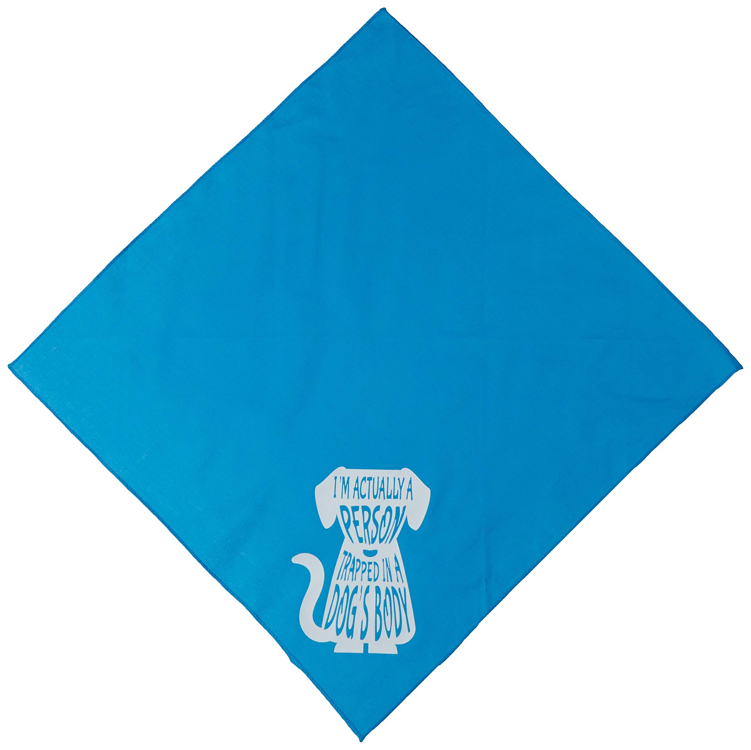 Pet and Dog Bandana Screen Printed, &quot;Trapped In A Dog's Body&quot; Turquoise Small