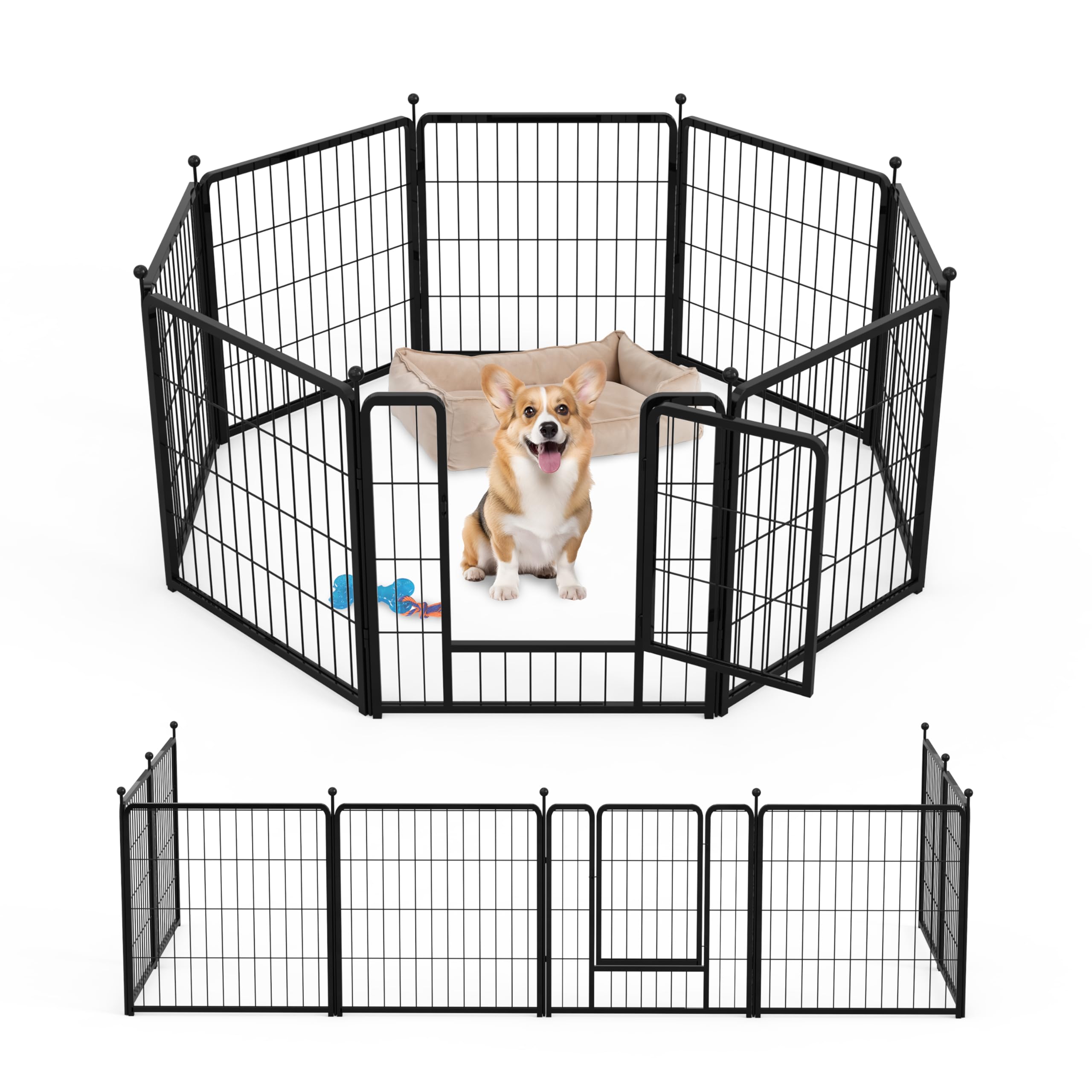 Dog Playpen 24 Inch 8 Panels, Ideal Dog Fence For Puppy/Small Dogs Indoor & Outdoor Bliss, Perfect Dog Pen For Camping, Yard, Rv