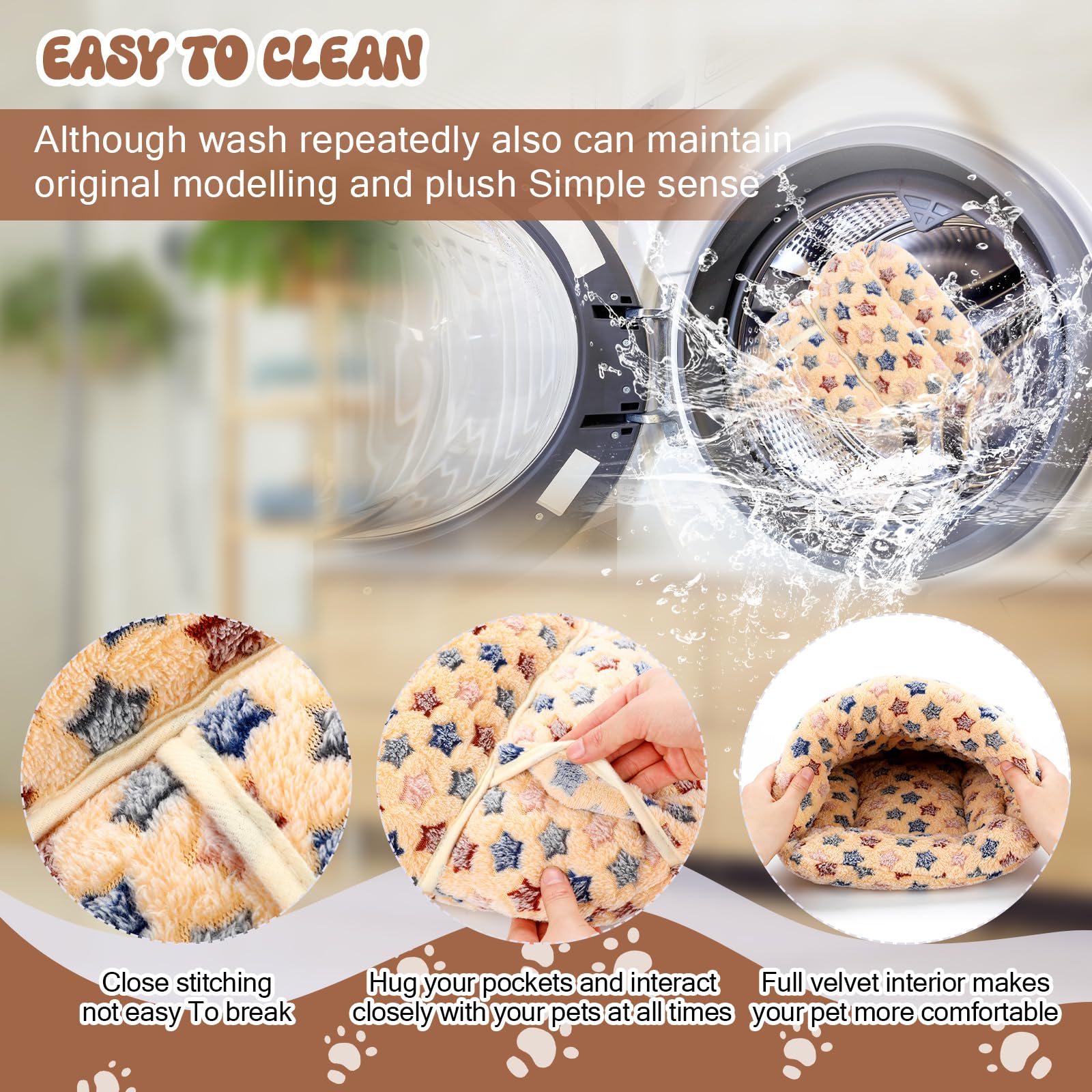 Wenqik 2 Pcs Guinea Pig Hideouts Washable Bunny Bedding Cuddle Warm Small Pet Sack Supplies Portable Pet Carrier Cage Nest Guine