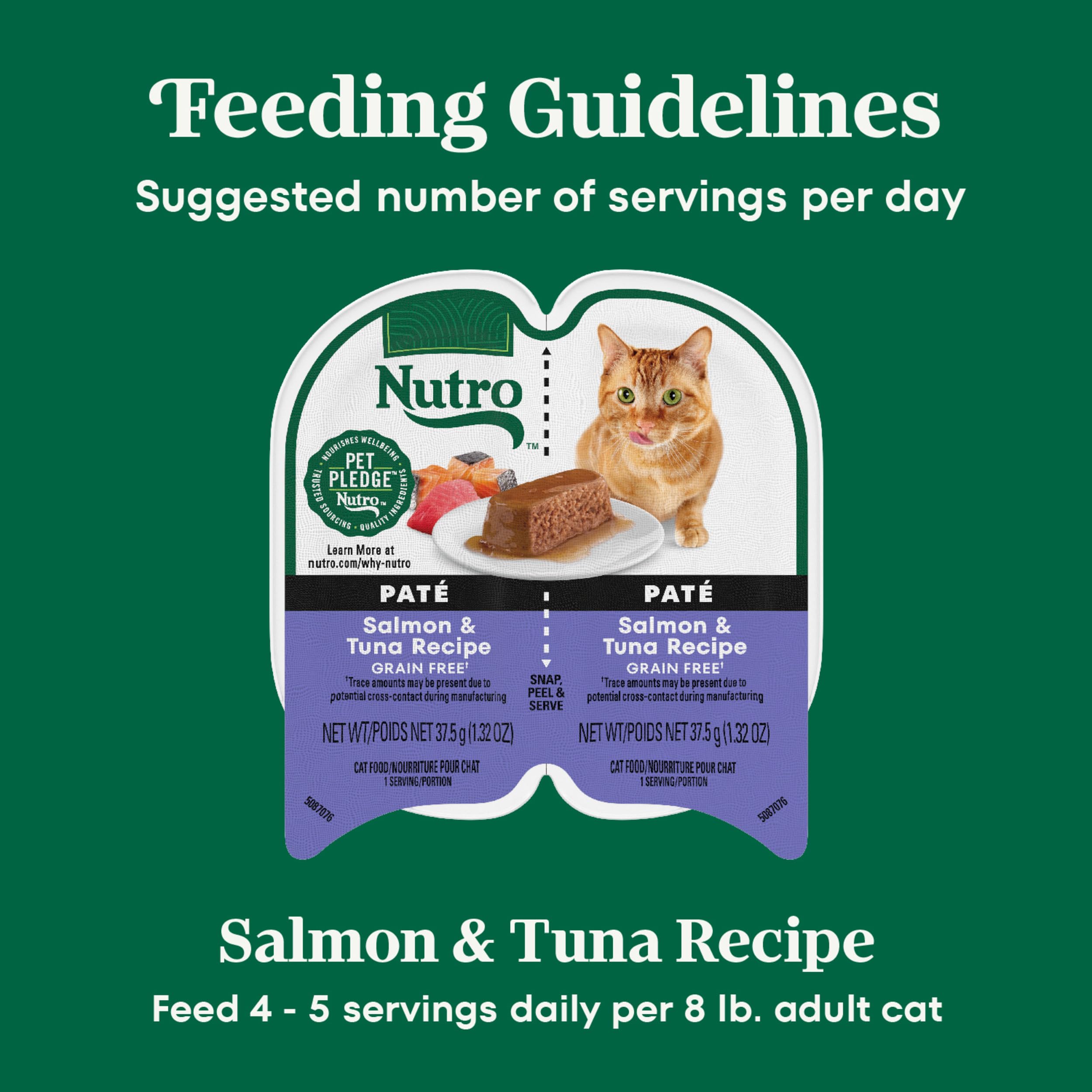 Nutro Perfect Portions Wet Cat Food Pate Salmon & Tuna Recipe, 2.64 oz. Twin-Pack Trays (24 Count, Pack of 1)