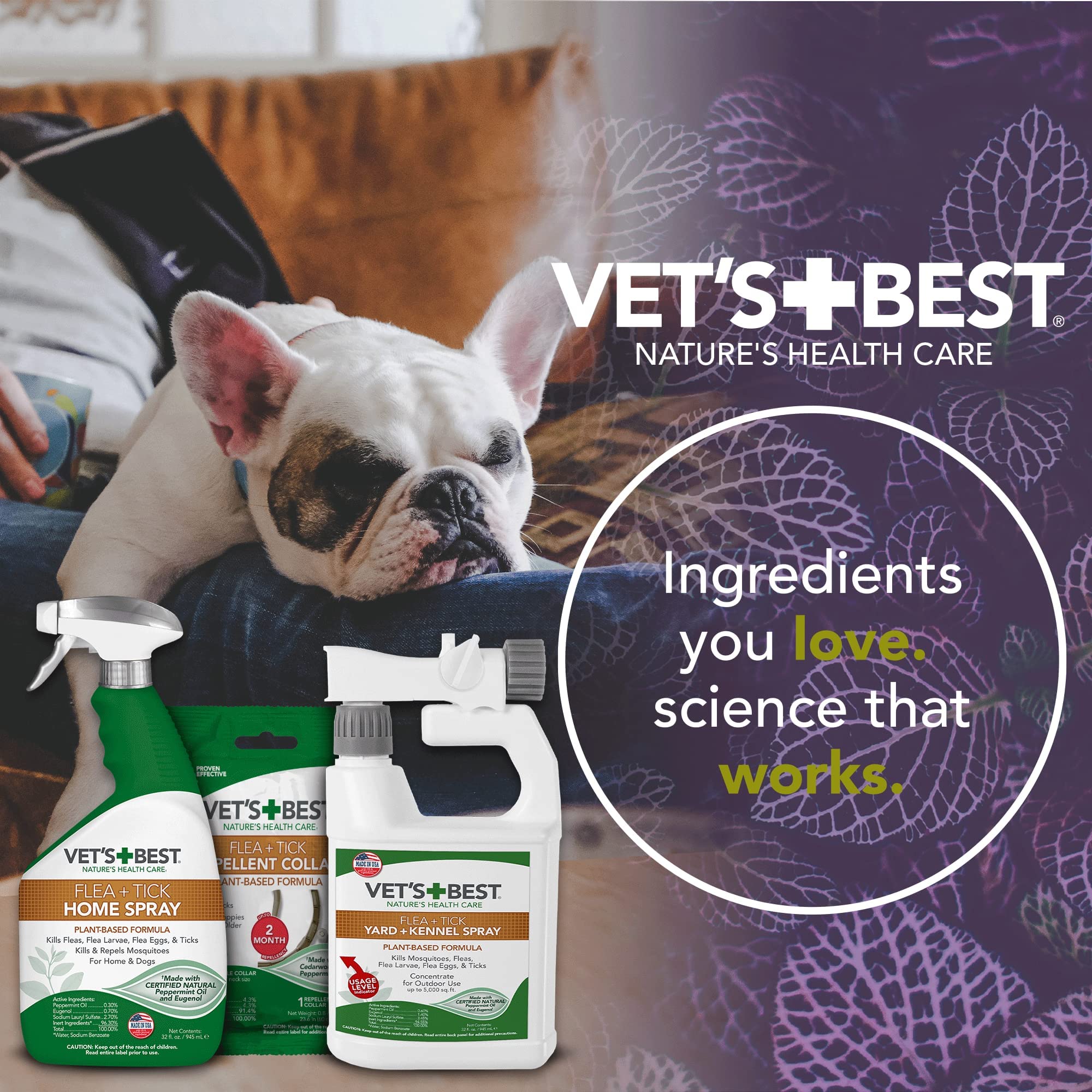 Vet'S Best Flea And Tick Repellent Collar For Dogs - Flea And Tick Prevention For Dogs - Plant-Based Ingredients - Small To Large Dog Flea Collar - Up To 20” Neck Size