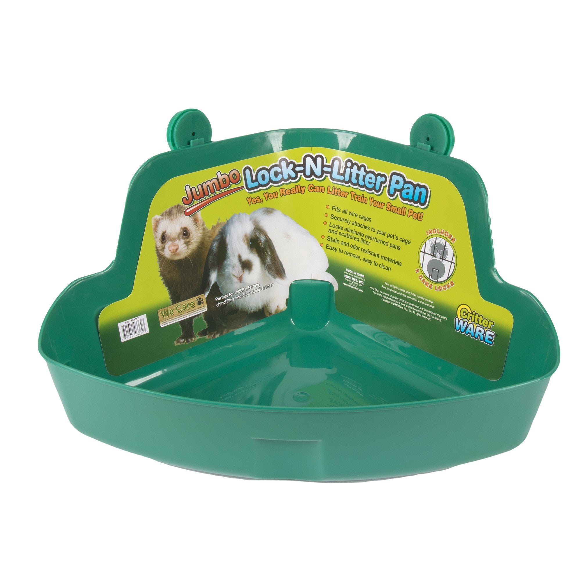 Ware Manufacturing Plastic Lock-N-Litter Bigger Pan For Small Pets, Jumbo - Colors May Vary