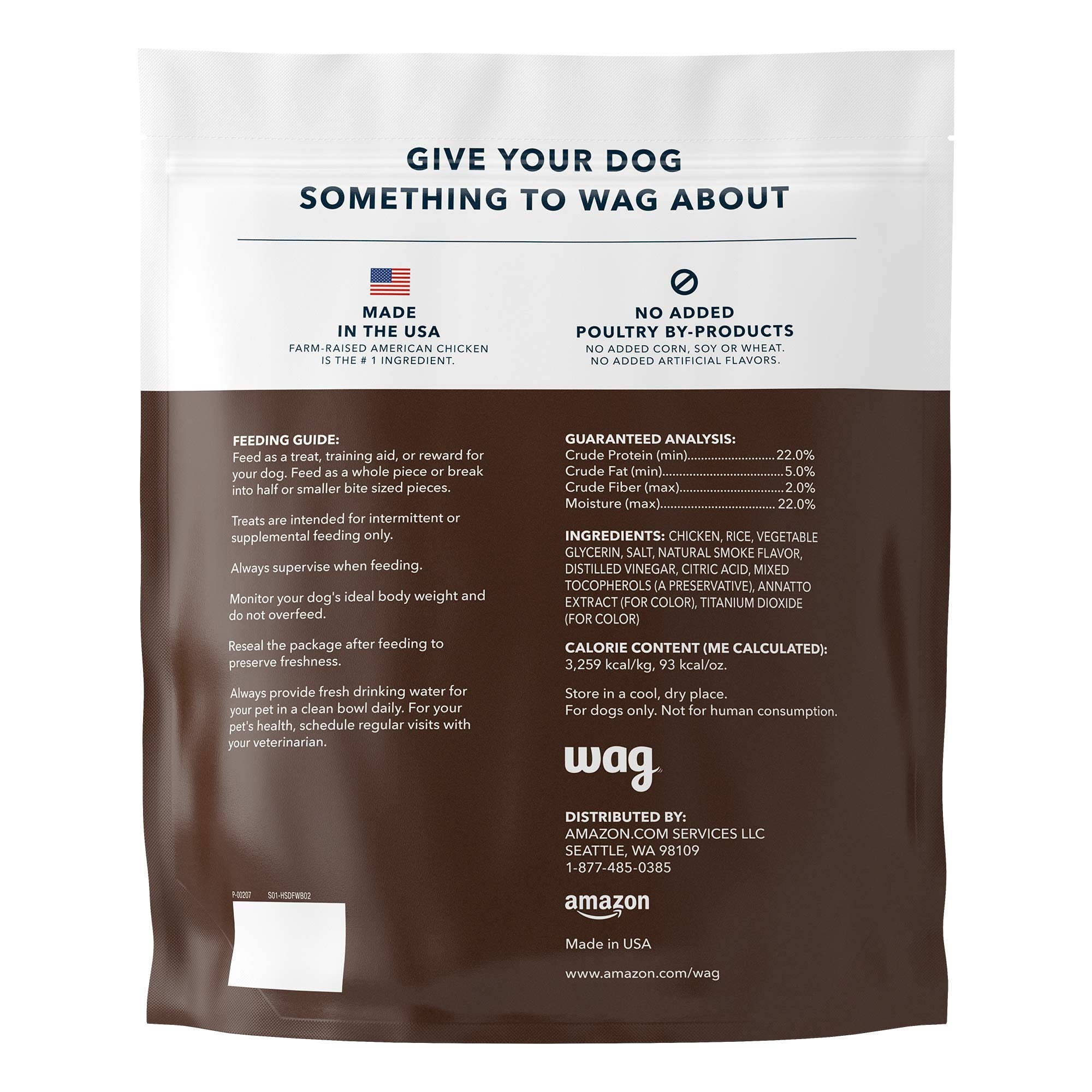 Amazon Brand - Wag Dog Treats, Chicken and Waffle Bites, 24 oz Resealable Pack of 1