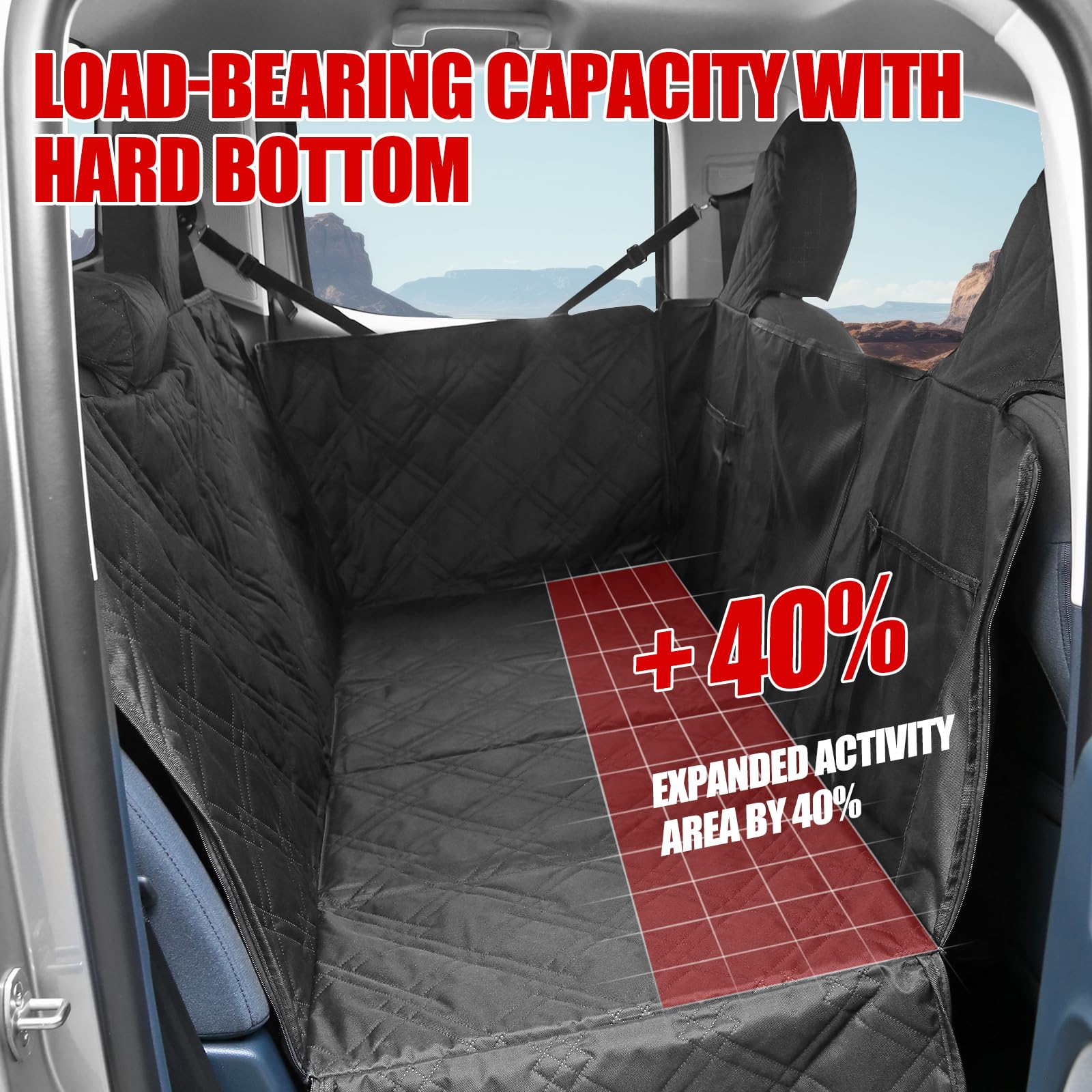 Mabett Dog Seat Covers For Ford Maverick 2025 2024 2023 2022 Accessories, Back Seat Hammock Extender For Pets Include Door Sides