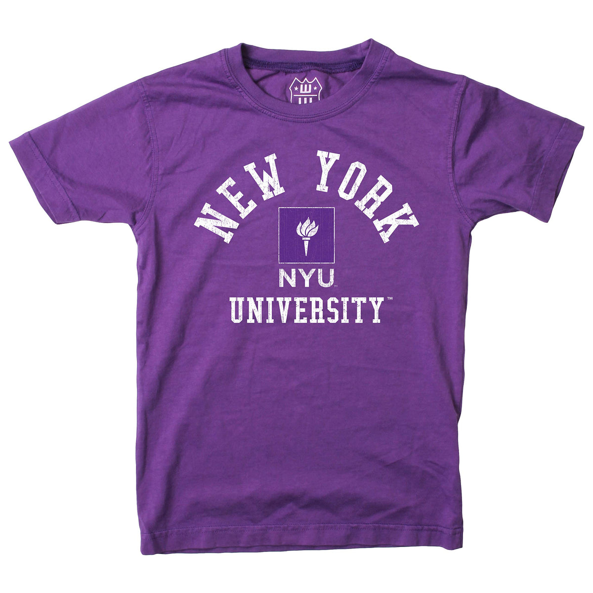Wes And Willy Ncaa Kids Ss Organic Cotton Tee Shirt, Nyu Violets, Grape, Xl