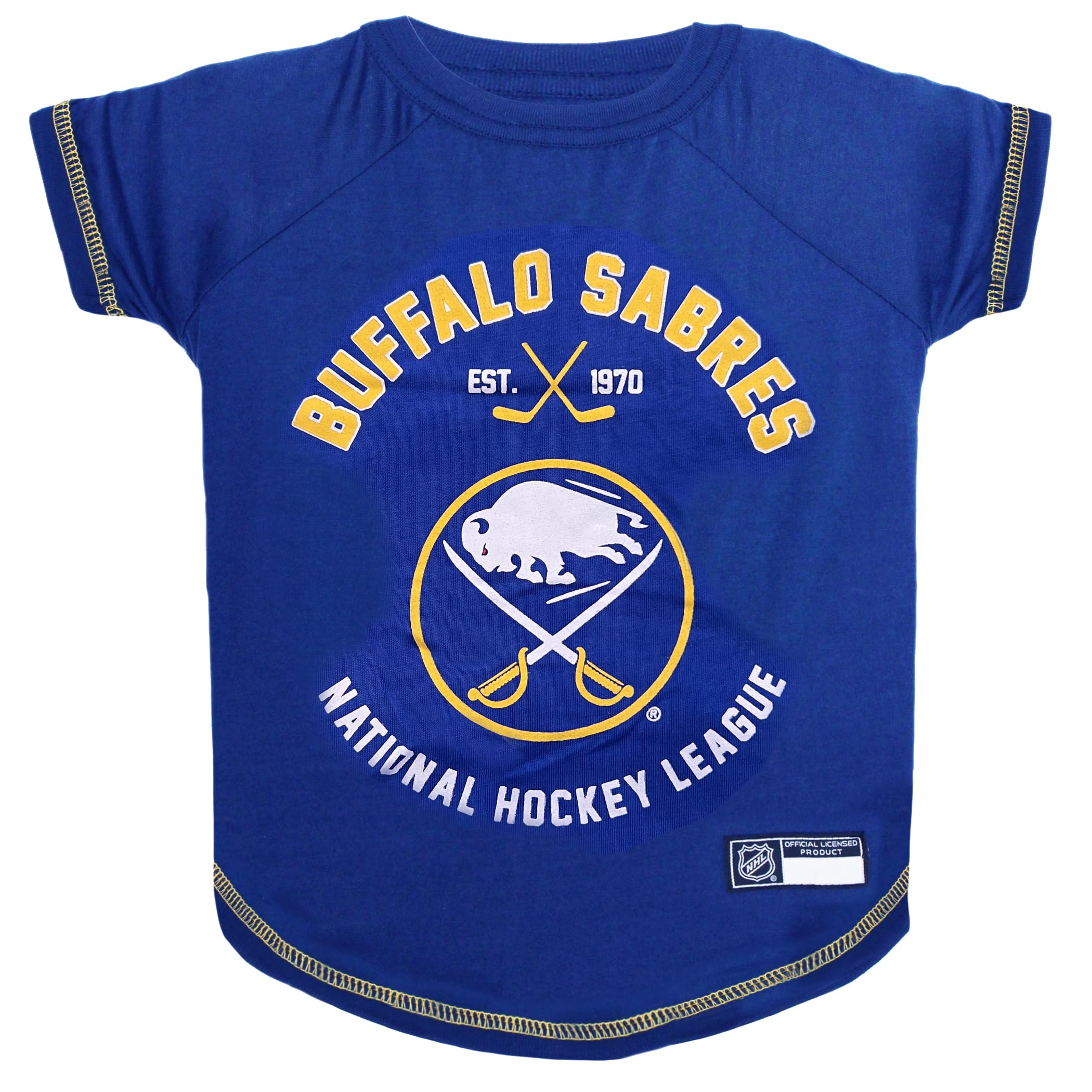NHL Buffalo Sabres Tee Shirt for Dogs & Cats, Small. - Are You A Hockey Fan? Let Your Pet Be An NHL Fan Too!