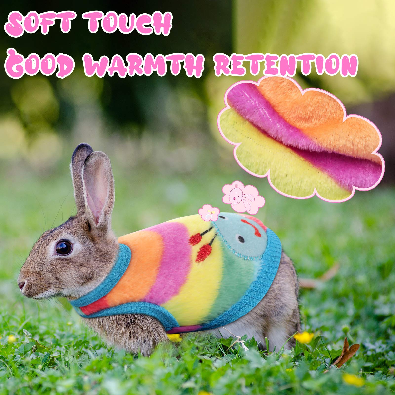 Geyoga 4 Pieces Warm Puppy Clothes for Dogs Boy and Girl Ferret Sweaters Cat Rabbit Chihuahuas Vest Flannel Pet Costume Pet Appa