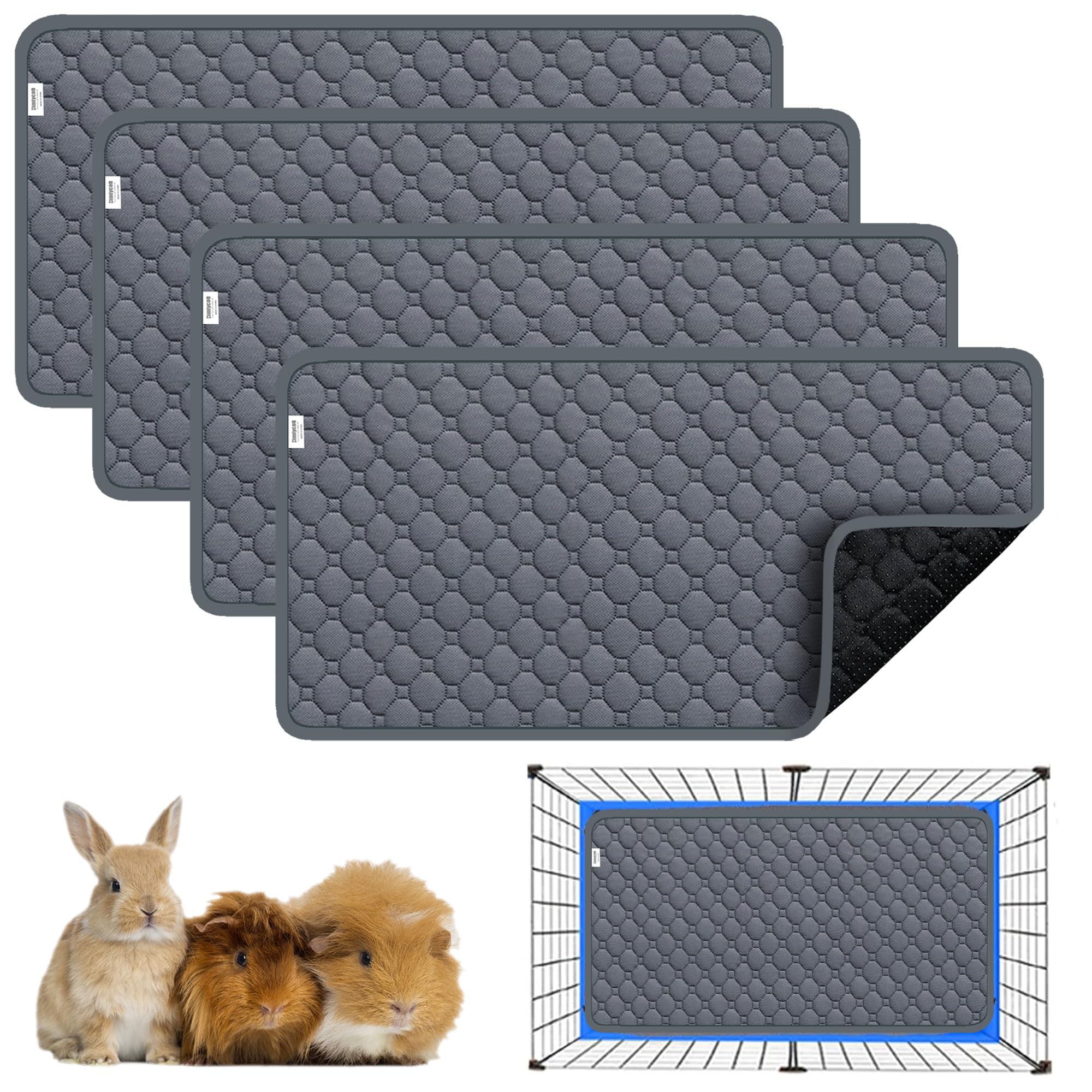 Guinea Pig Cage Liners,Washable Guinea Pig Bedding for C&C Cage 2x1 4 Pack, Reusable & Anti Slip & Waterproof, Absorbent Guinea 
