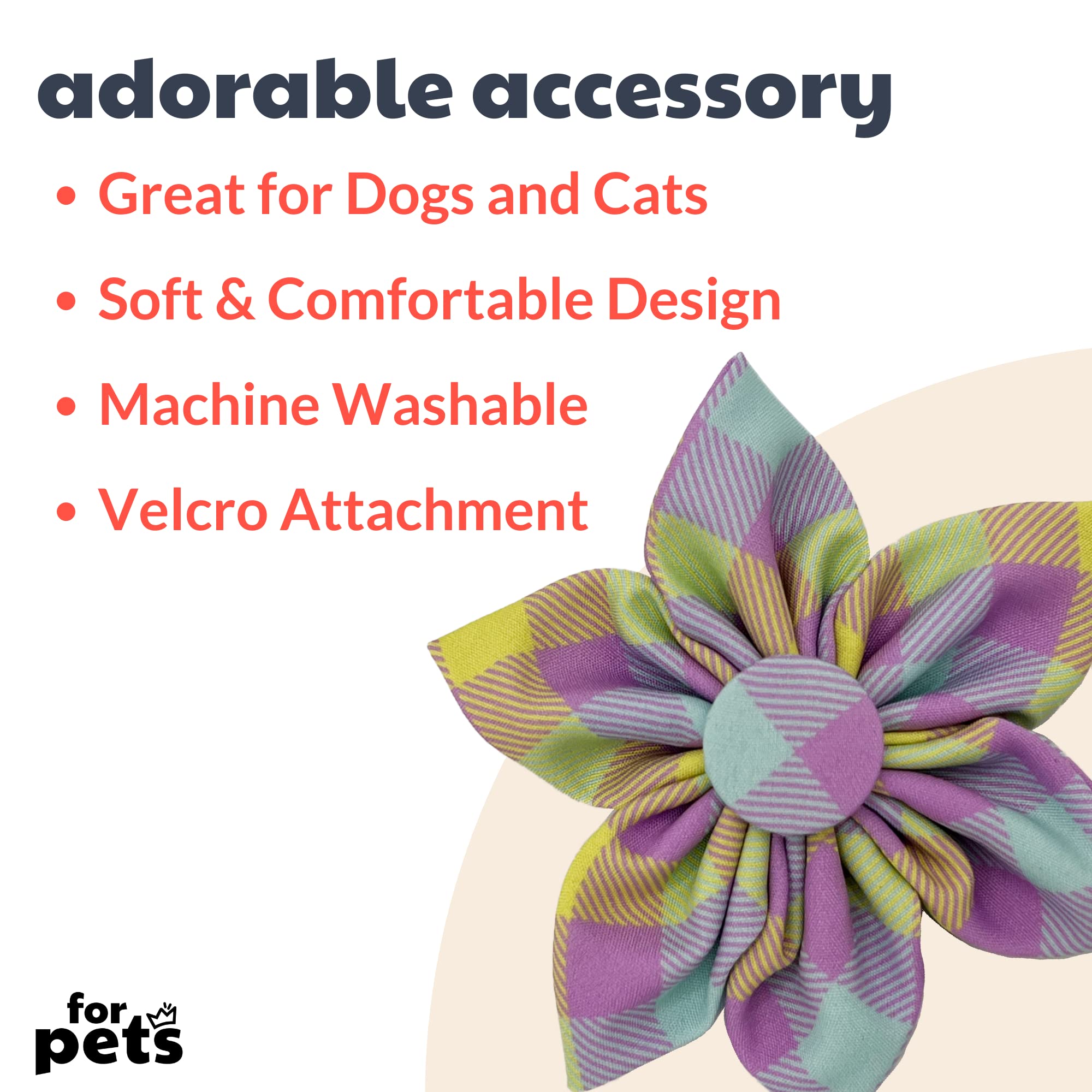 Huxley & Kent Pet Pinwheel | Lavender Lemon (Large) | Spring Collar Accessory For Dogs/Cats | Bow Collar Attachment | Cute, Comf