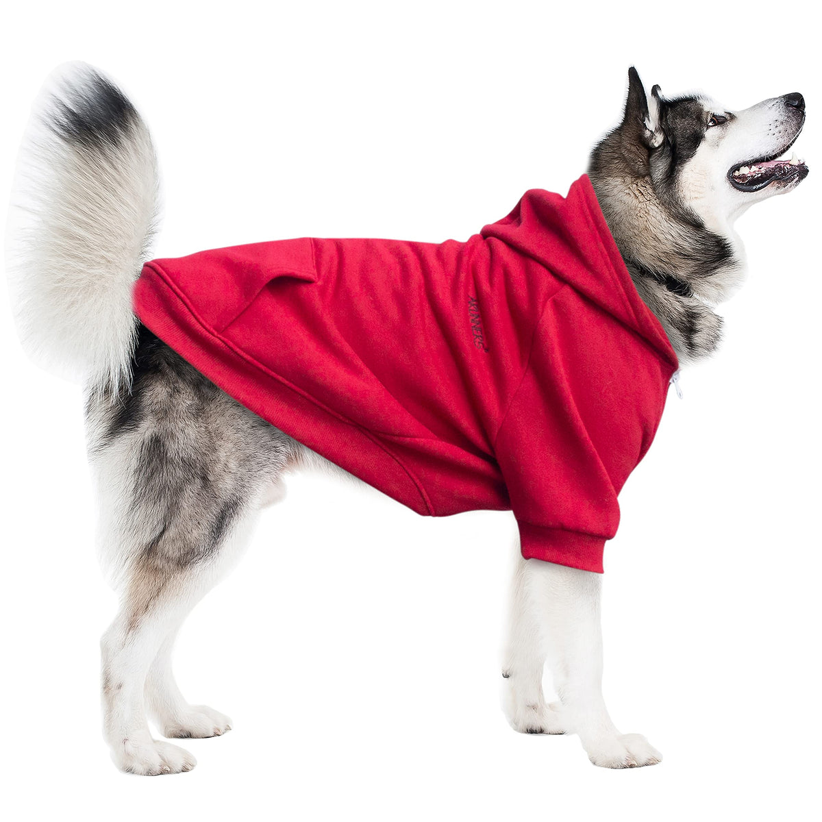 Arunners Extra Large Dog Clothes Hoodies Zip Up Sweaters For Big Dogs Alaskan Golden Retriever Red 6Xl