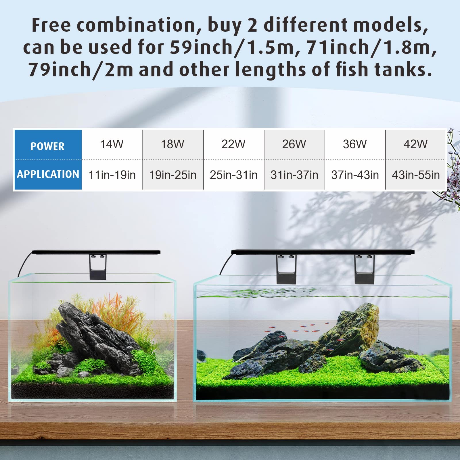 Hygger Clip On Full Spectrum Aquarium Led Light, 18W Day-Night Dual Timer Sunrise-Day-Sunset-Moon Fish Tank Light, Adjustable Timer Brightness With 9 Colors For Planted Tank
