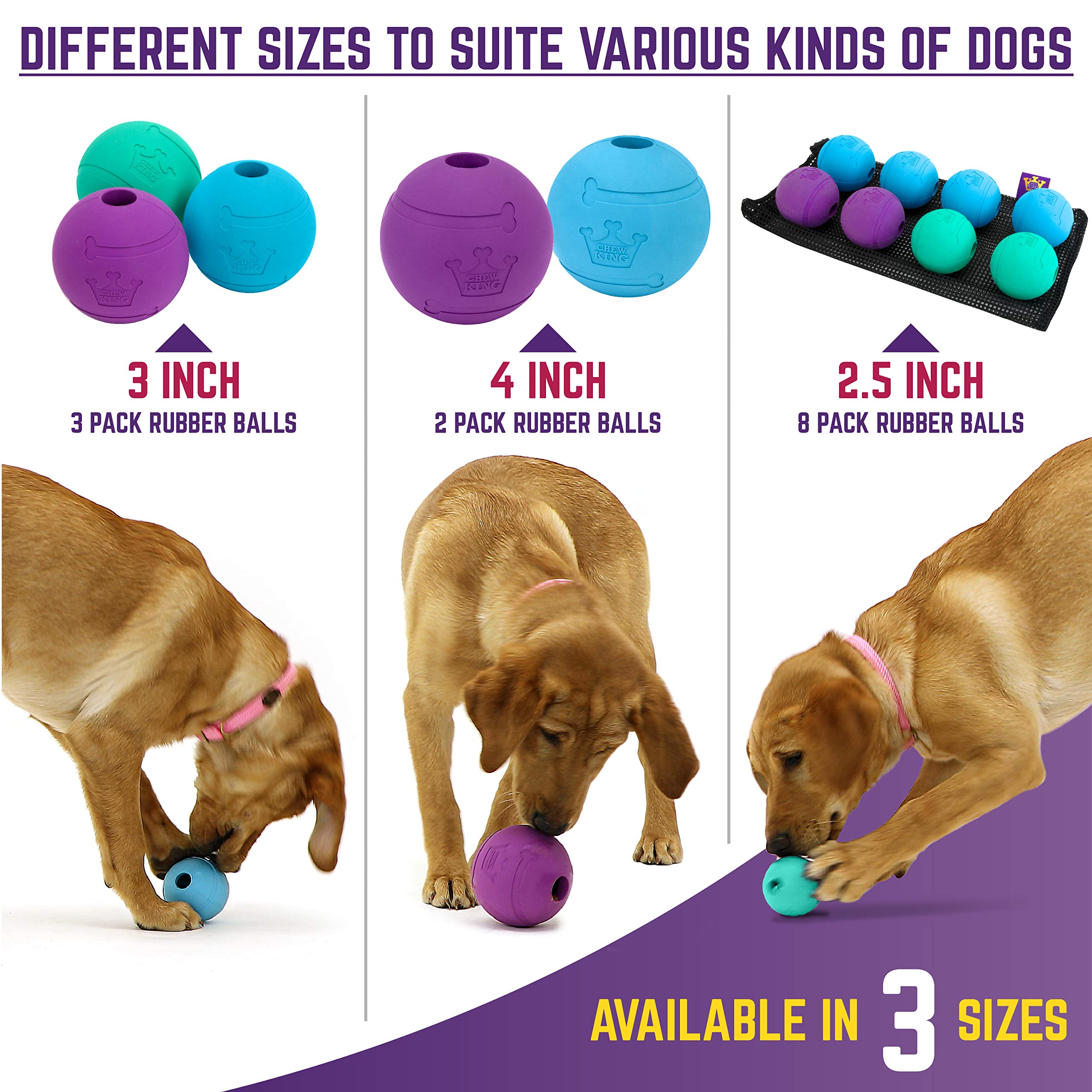 Chew King Dog Fetch Balls For All Breed Sizes