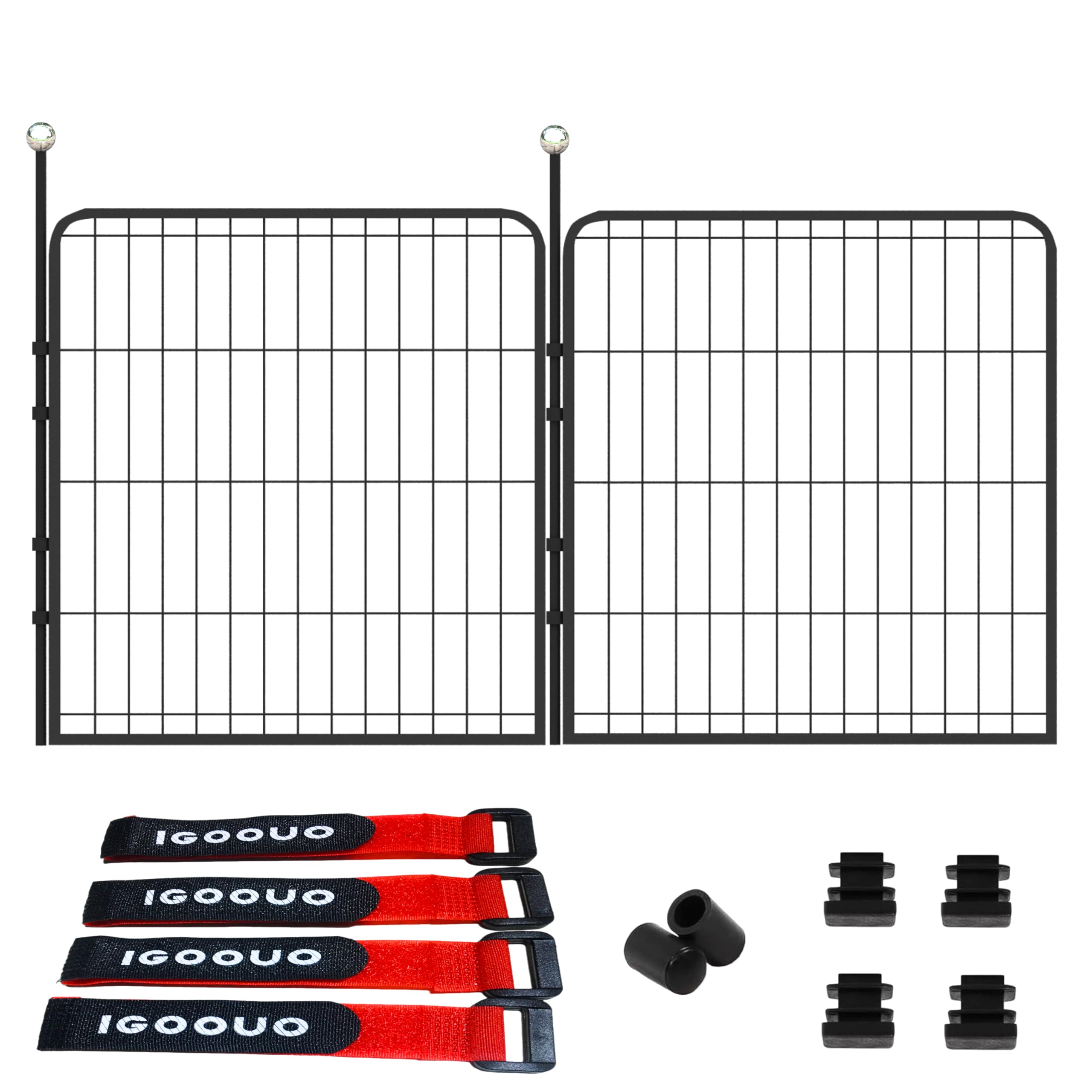 Igoouo Puppy Playpen Indoor/Outdoor,24'' Portable Dog Playpen With Easy-Carry Straps,2 Add-On Panels Dog Pen Play Pen For Small 