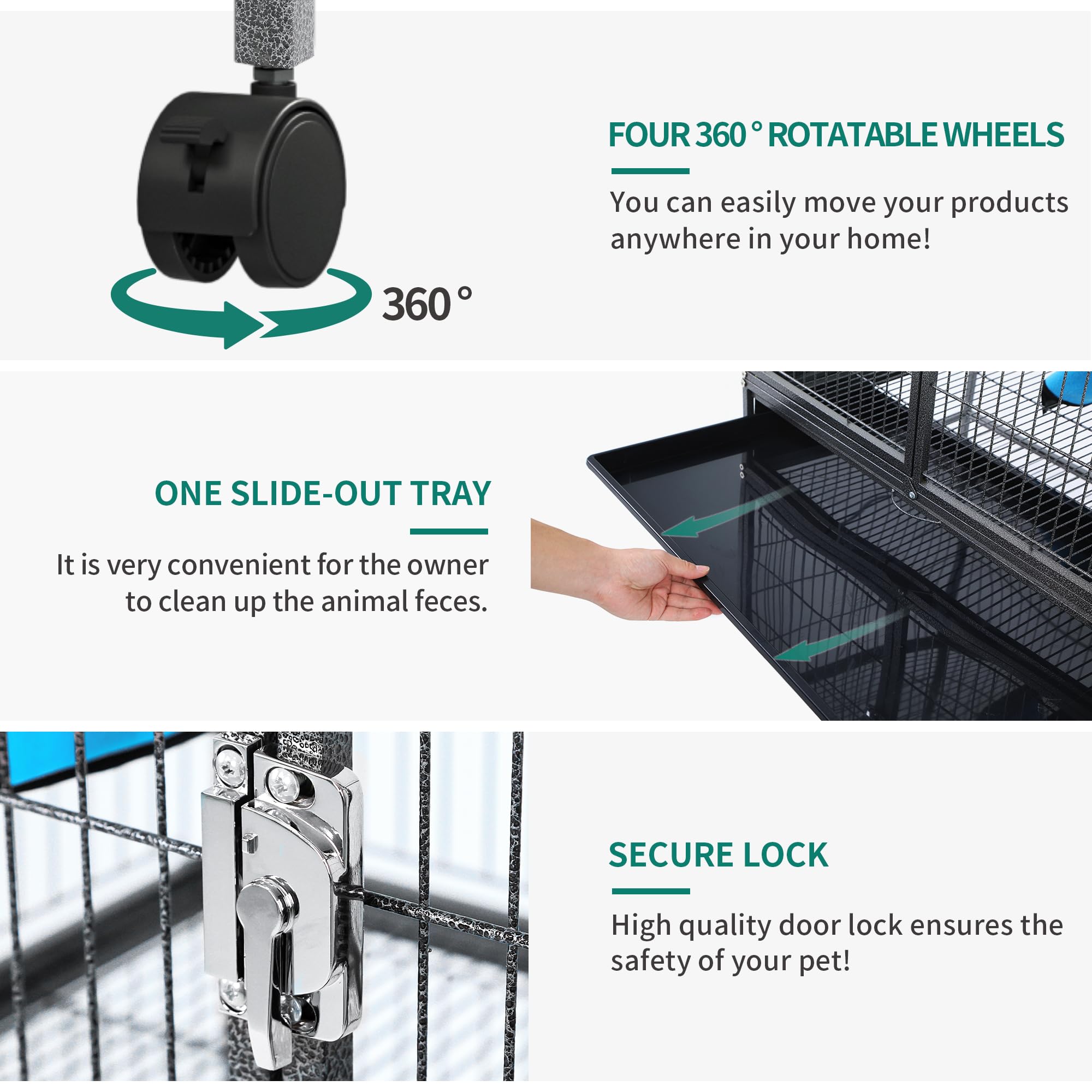 Yitahome Small Animal Pet Cage: 4-Tiers Metal Guinea Pig Cage For Adult Rats Ferret Chinchilla Large Hamster Indoor Critter Nati