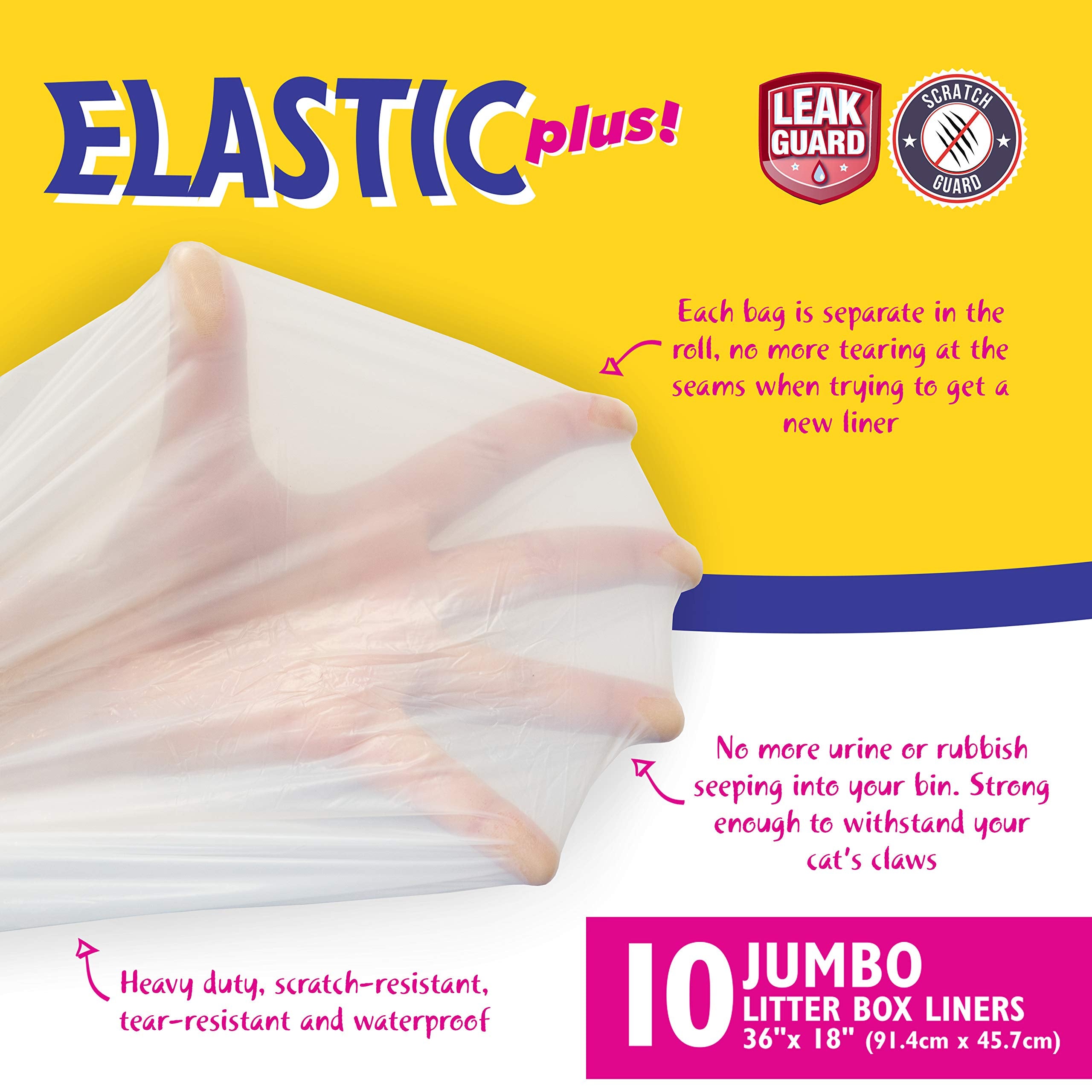 10 Count Fresh Kitty Litter Box Liners Durable, Easy Clean Up Elastic Jumbo Scented Odor Zorb Litter Pan Box Liners, Bags For Pet Cats