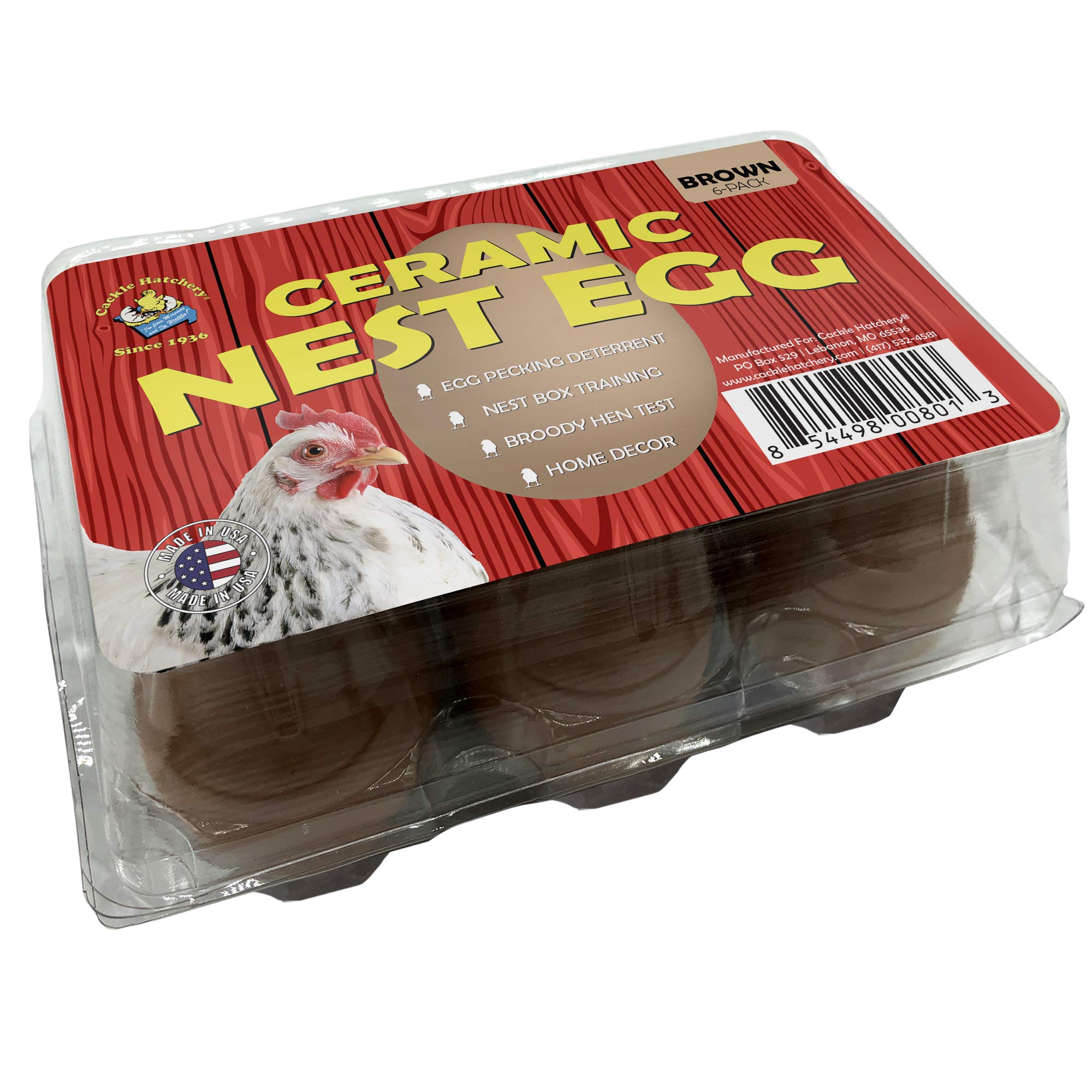 Cackle Hatchery Ceramic Nest Eggs (6Ct) (Assorted - Brown & White)
