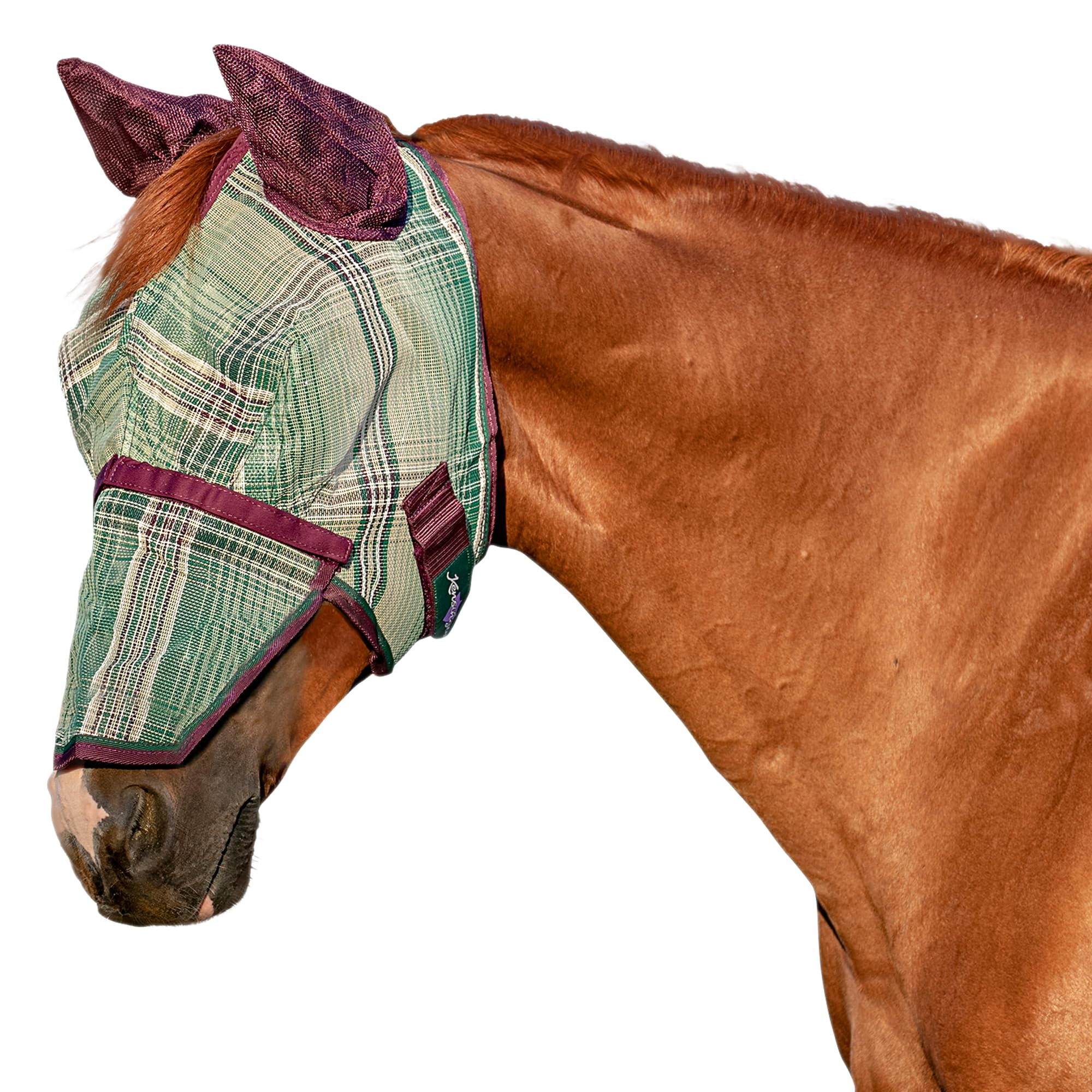 Kensington Signature Fly Mask w/Removable Nose, Soft Mesh Ears & Forelock Opening Size: XL-Lrg.Horse Color: 2019 - Imperial Jade