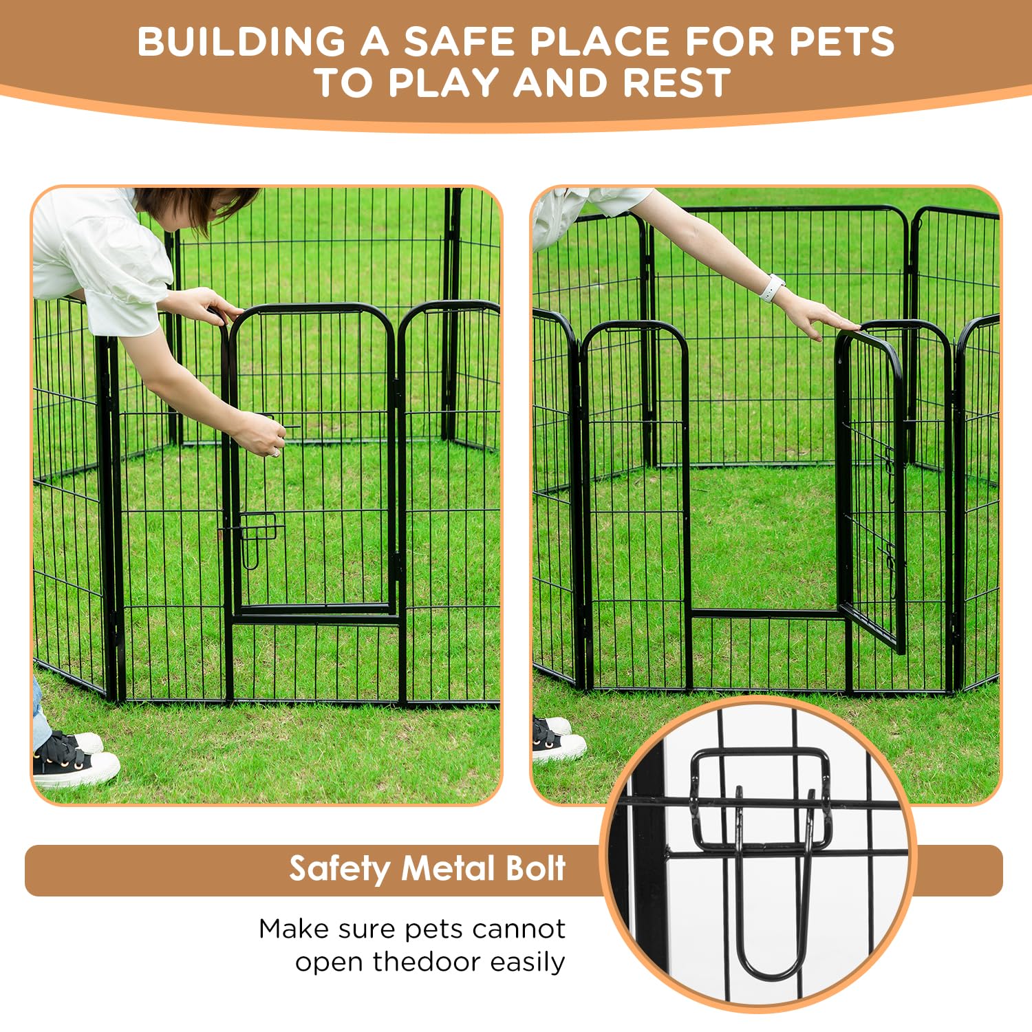 Bestpet Dog Playpen Indoor 40 Inch Height 12 Panels Dog Pen For Medium And Large Dogs, Exercise Pen Pet Dog Fence With Doors Pet