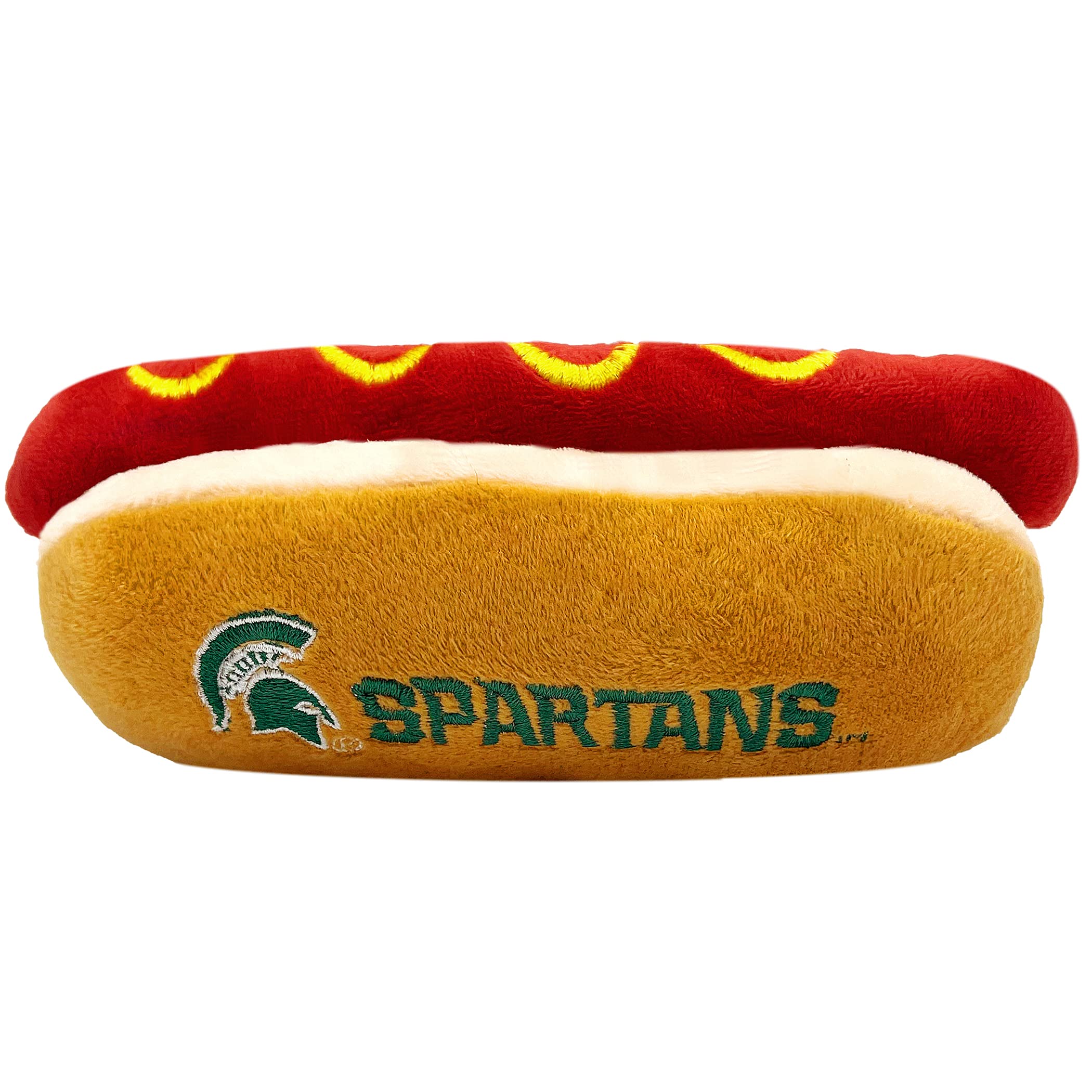 Pets First Ncaa Michigan State Spartans Hot Dog Plush Dog & Cat Squeak Toy- Cutest Hot-Dog Snack Plush Toy For Dogs & Cats With 