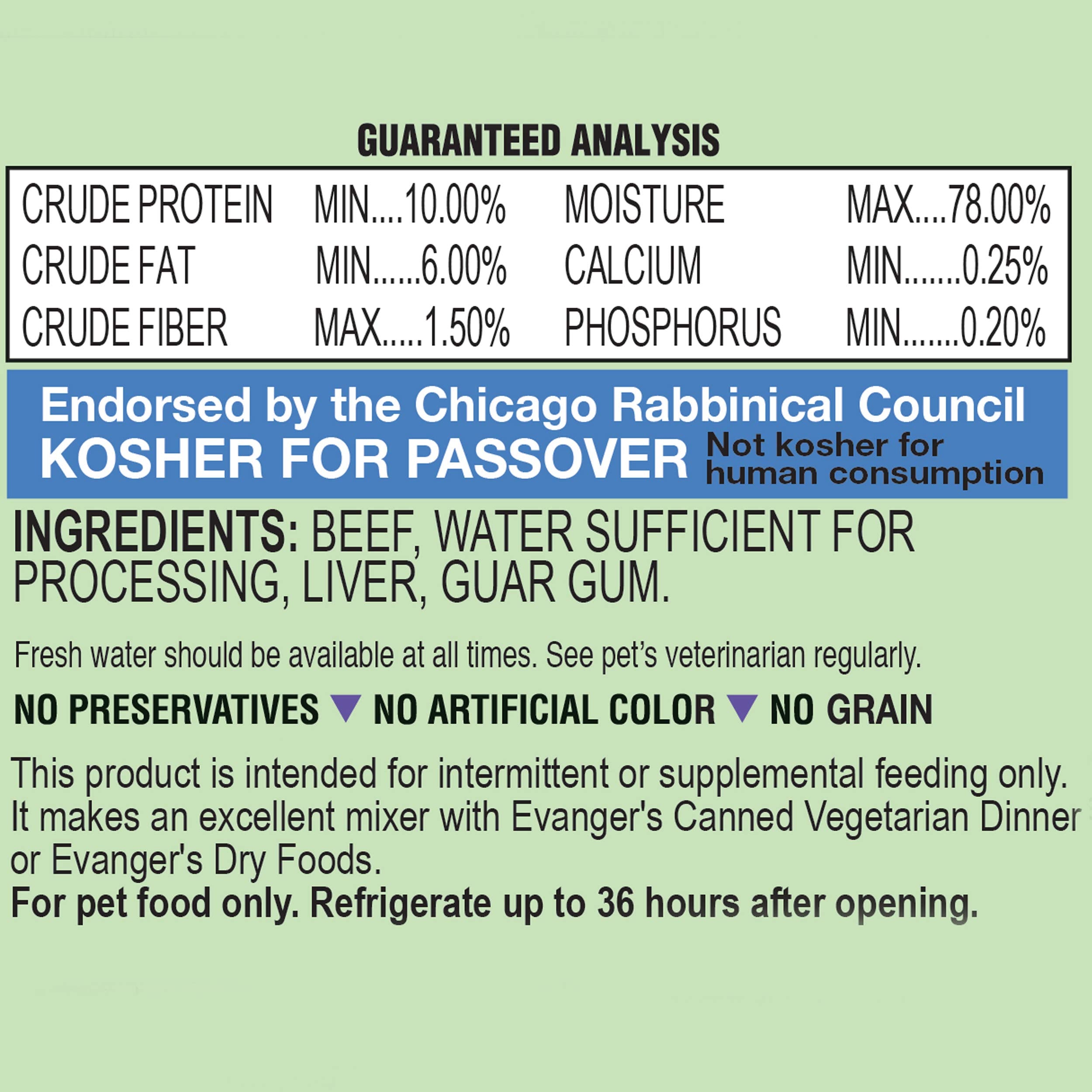 Evangers Complements Grain Free Beef for Dogs & Cats - 24 Count, 6 oz Each - Single Protein, Grain & Gluten Free, Limited Ingre