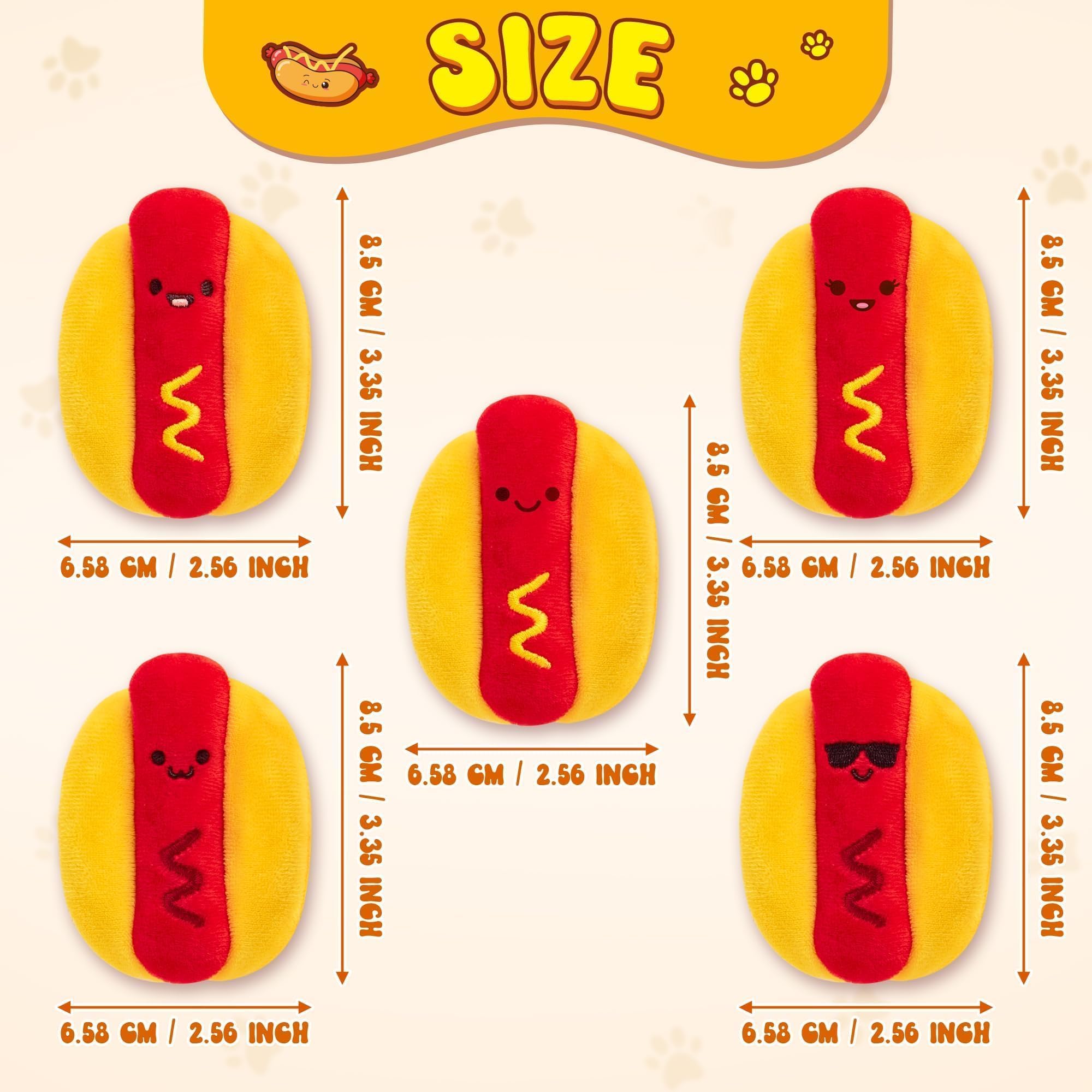 L1Rabe Hot Dog Catnip Stuffed Toys - Summer Black Cat Appreciation Day 5P Funny Hot Dog Cat Toys Indoor Interactive Pet Supplies