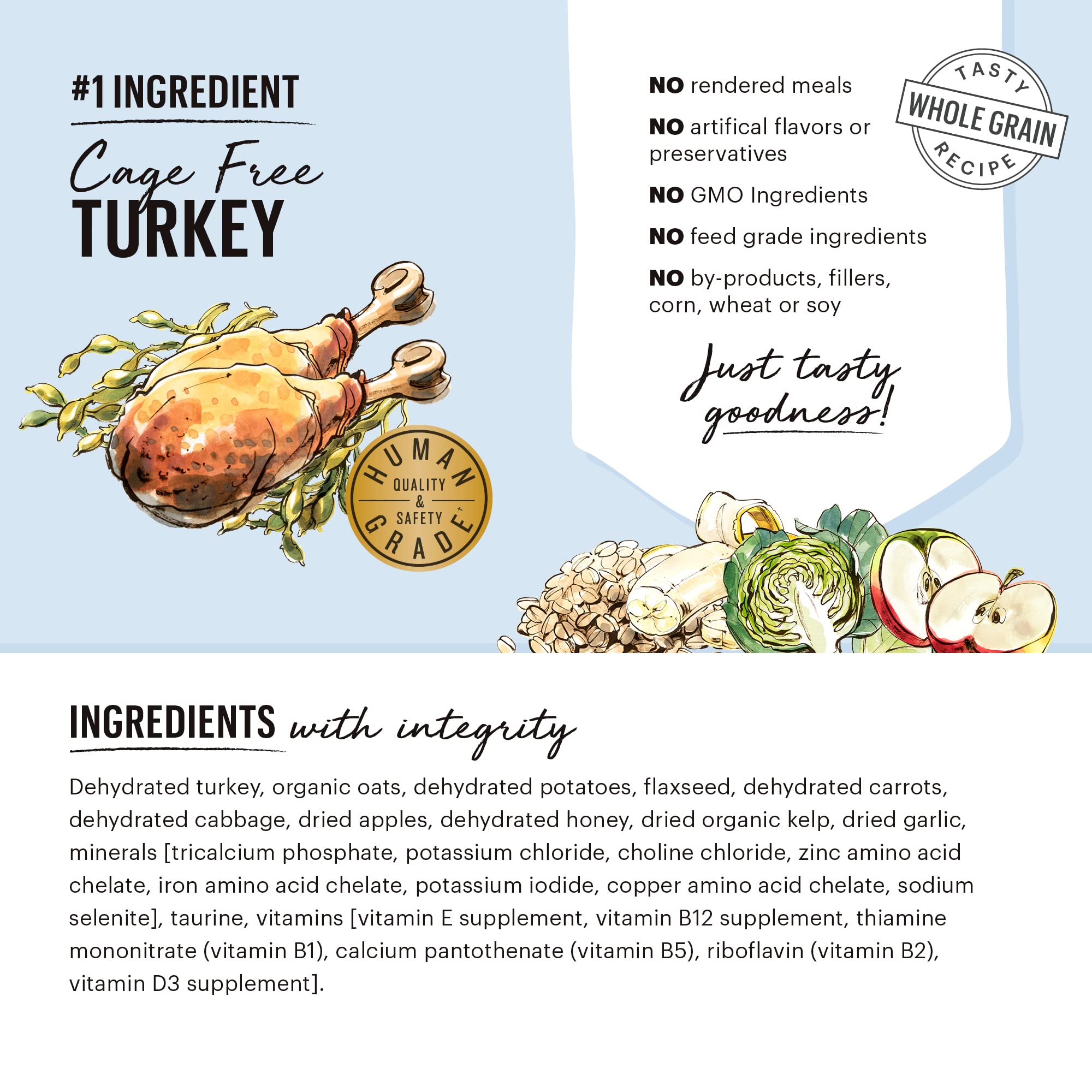 The Honest Kitchen Dehydrated Turkey Dog Food, 2 lb Box - Whole Grain, Natural Nutrition