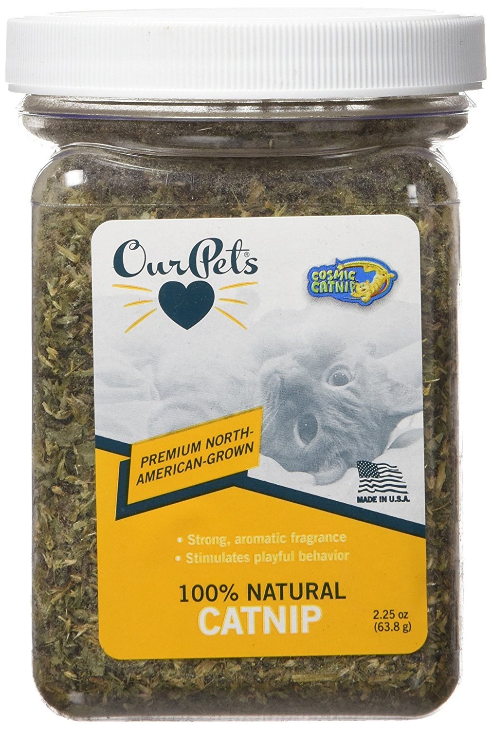 Our Pets Premium Catnip - 2.25 oz Jar of High Potency Catnip - 100% North American Grown