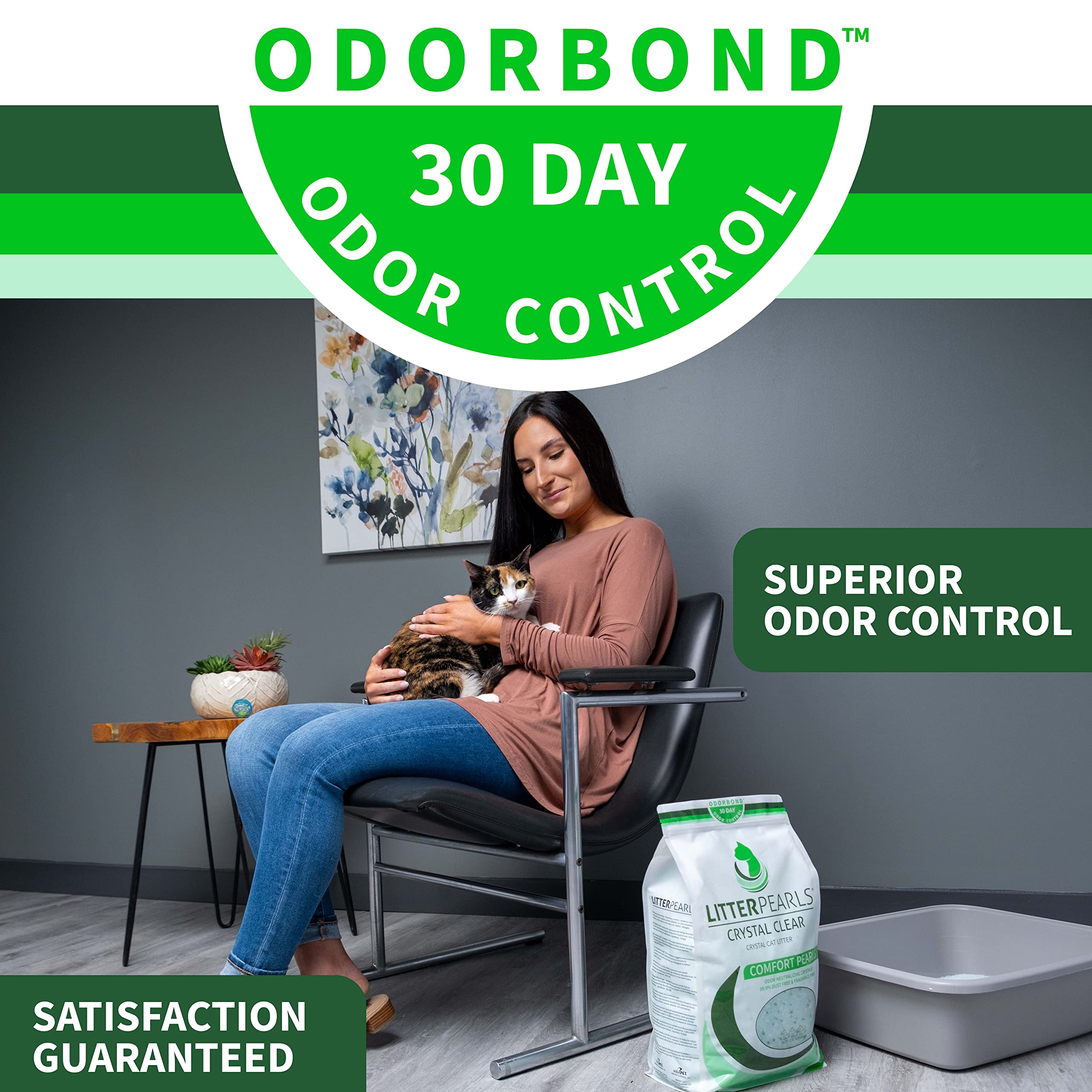 Litter Pearls Crystal Clear Unscented Non-Clumping Crystal Cat Litter With Odorbond, 7 Lb