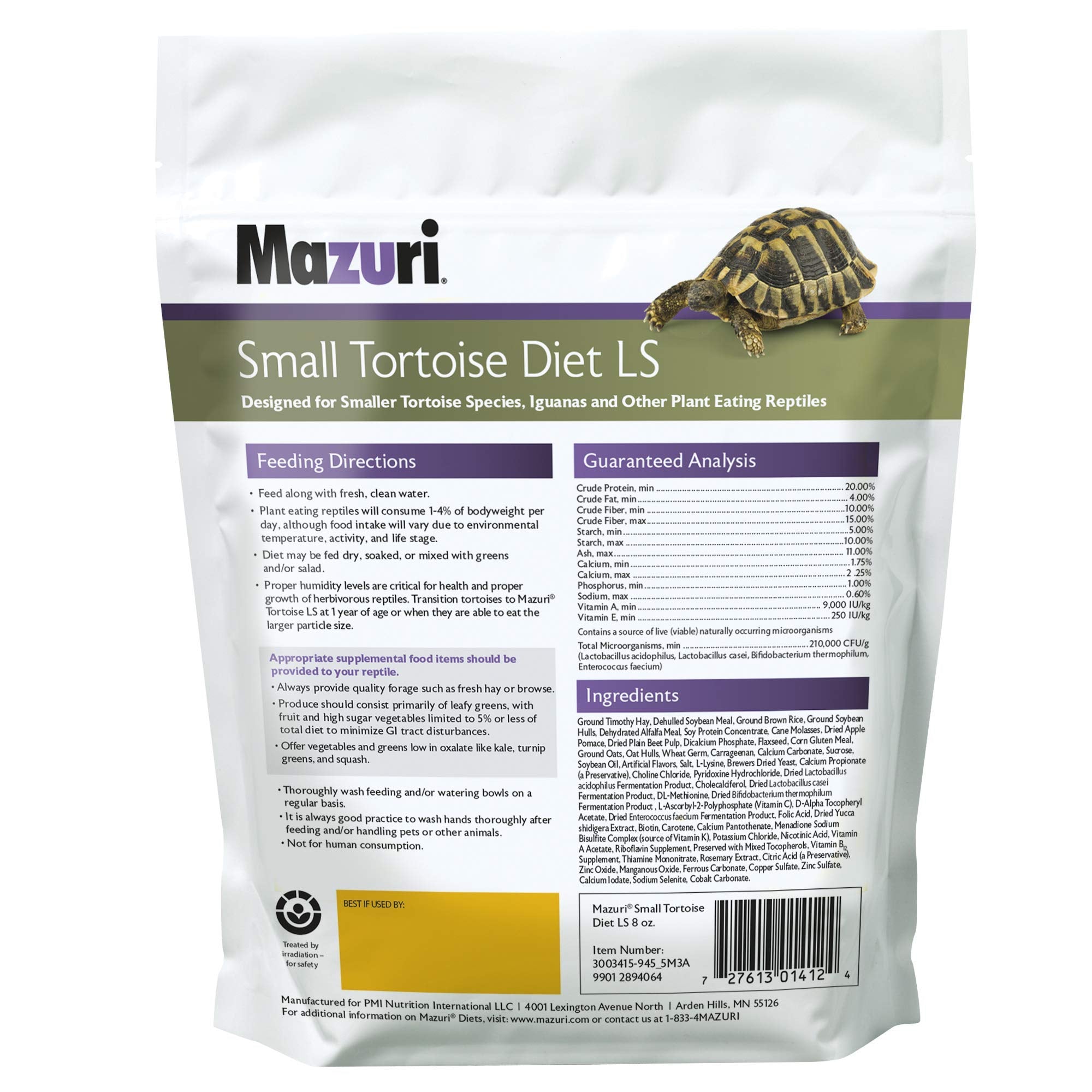 Mazuri | Juvenile Tortoise Food for Baby Tortoises | 8 Ounce (8 oz) Bag
