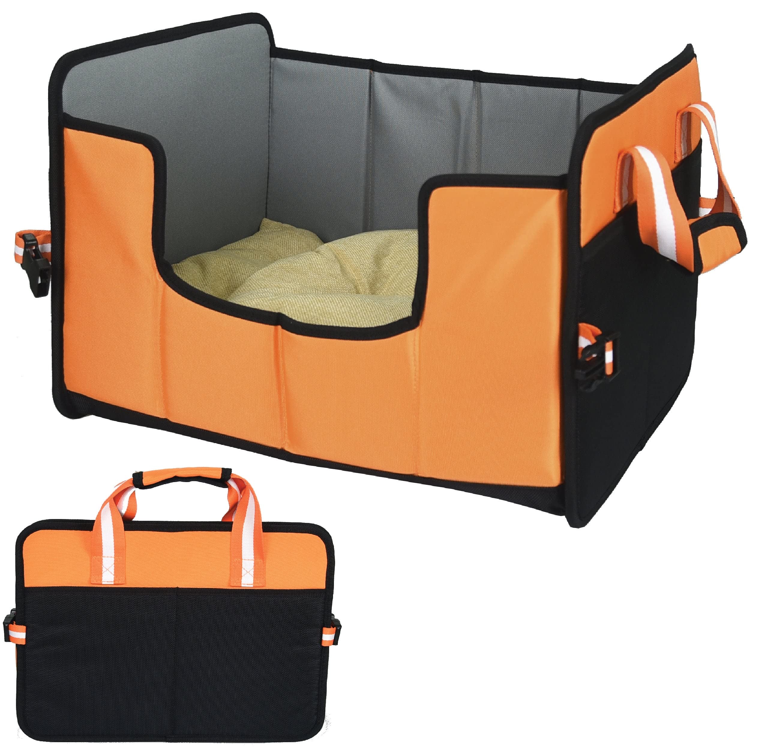 Pet Life Travel-Nest Folding Travel Cat And Dog Bed, Sm, Orange