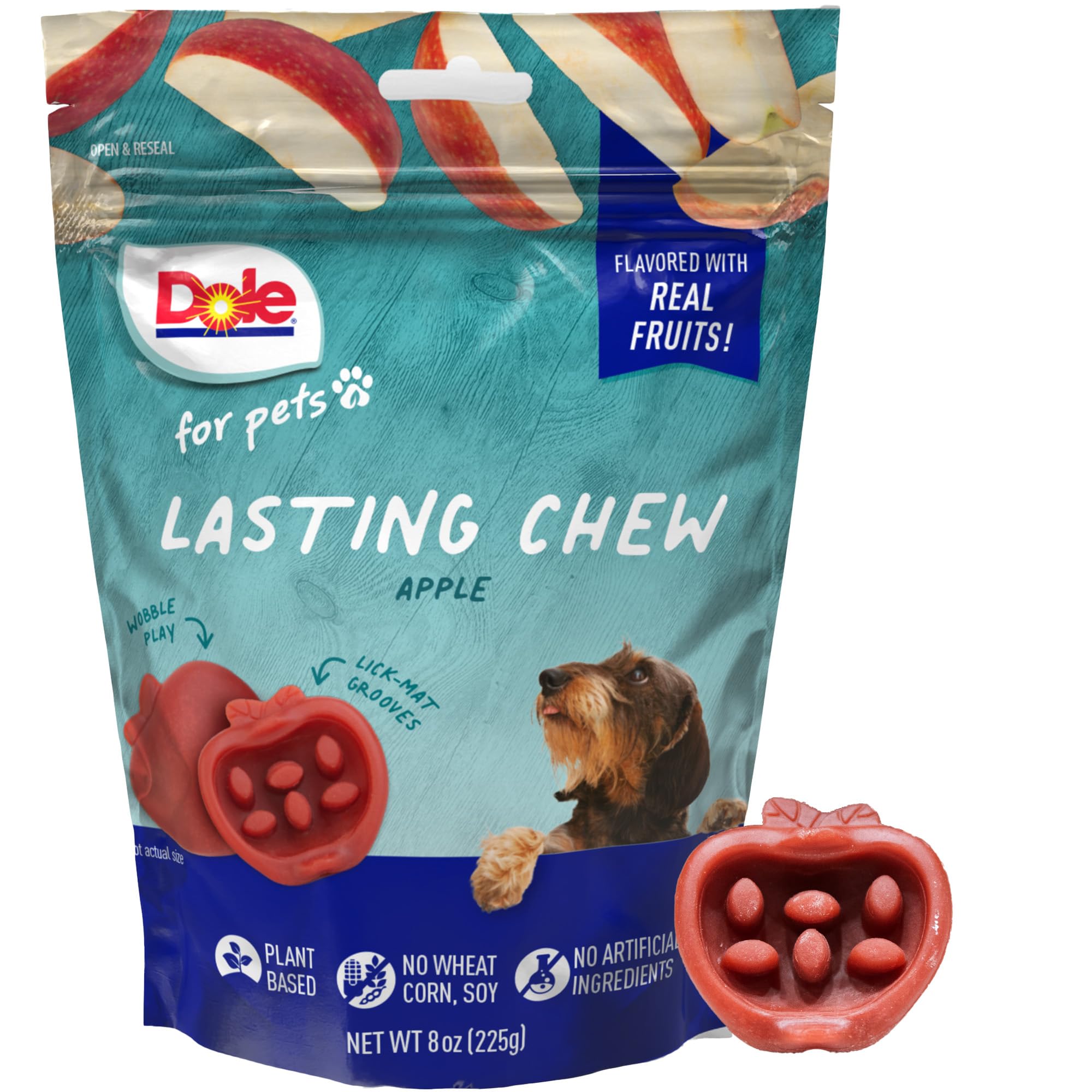 Dole Apple Flavor Dog Treats, Small Breed, 8oz, 10ct | Real Fruit, No Wheat, Corn, Soy, Artificial Flavors, Colors, or Preservat