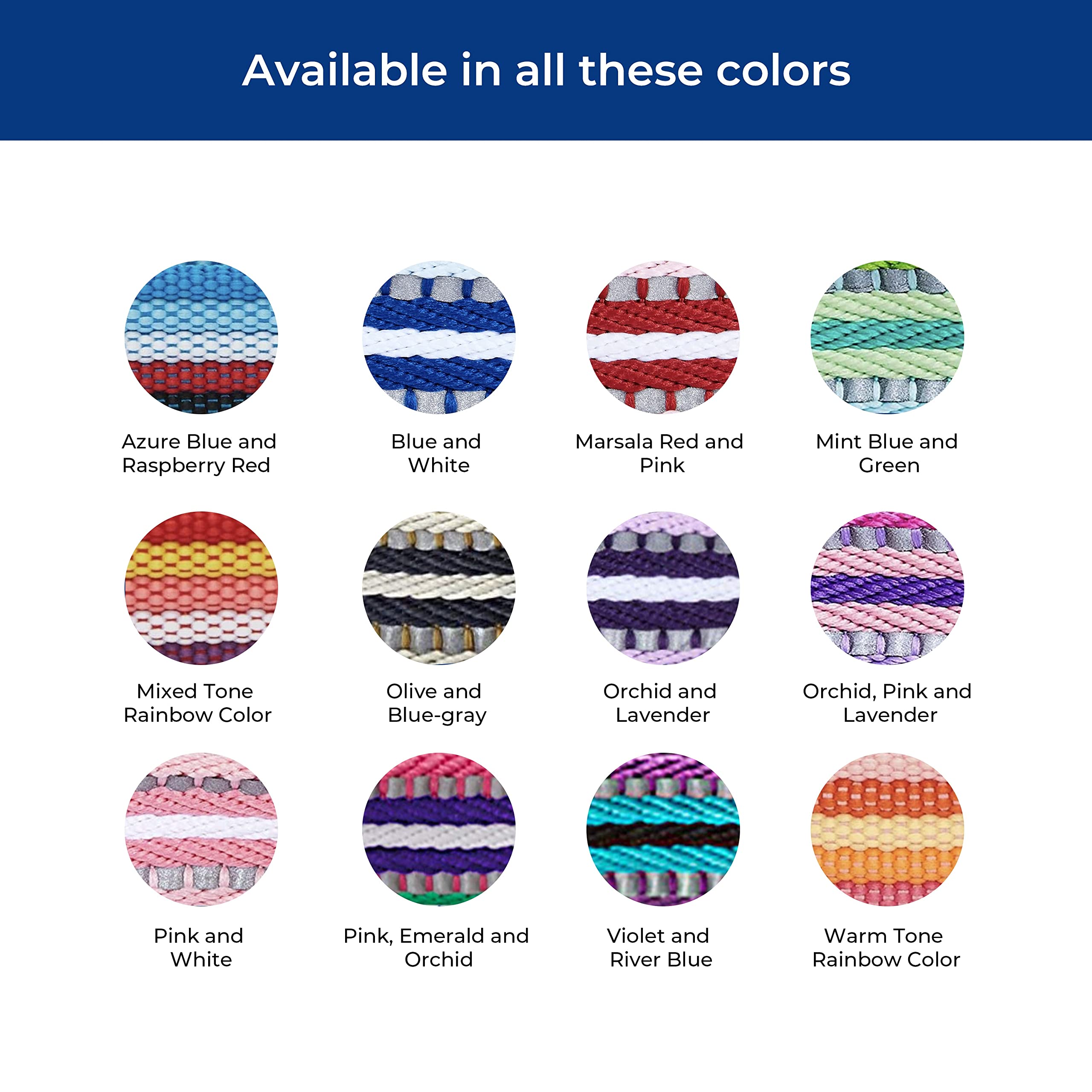 Blueberry Pet Dual D-Ring Safety Dog Collar | Adjustable Nylon Collar with Multicolor Stripes in Mixed Tone Rainbow Color| Durab