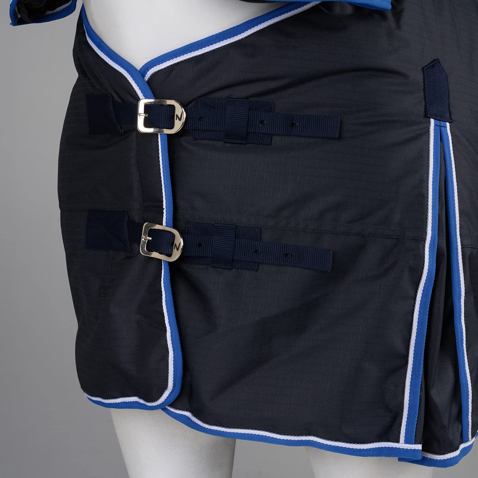Horze Glasgow Heavy Weight Winter Turnout (400G Fill) | Waterproof Combo Horse Blanket With Neck Cover - Dark Blue - 81 In