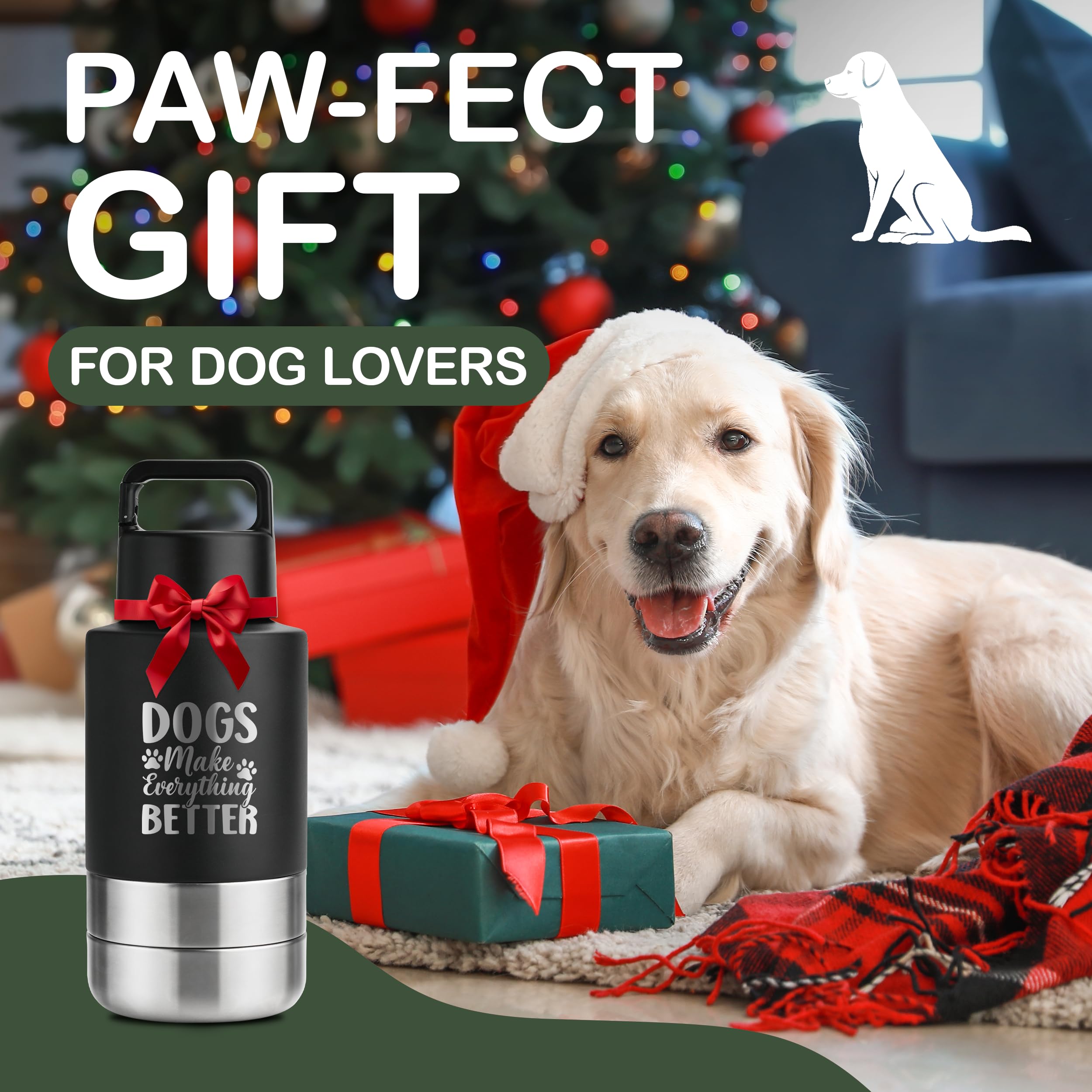 KEWIXY Insulated Dog Travel Water Bottle With Detachable Bowls, Ideal Gifts for Dog Lovers, Portable Water Bottle Dispenser, For