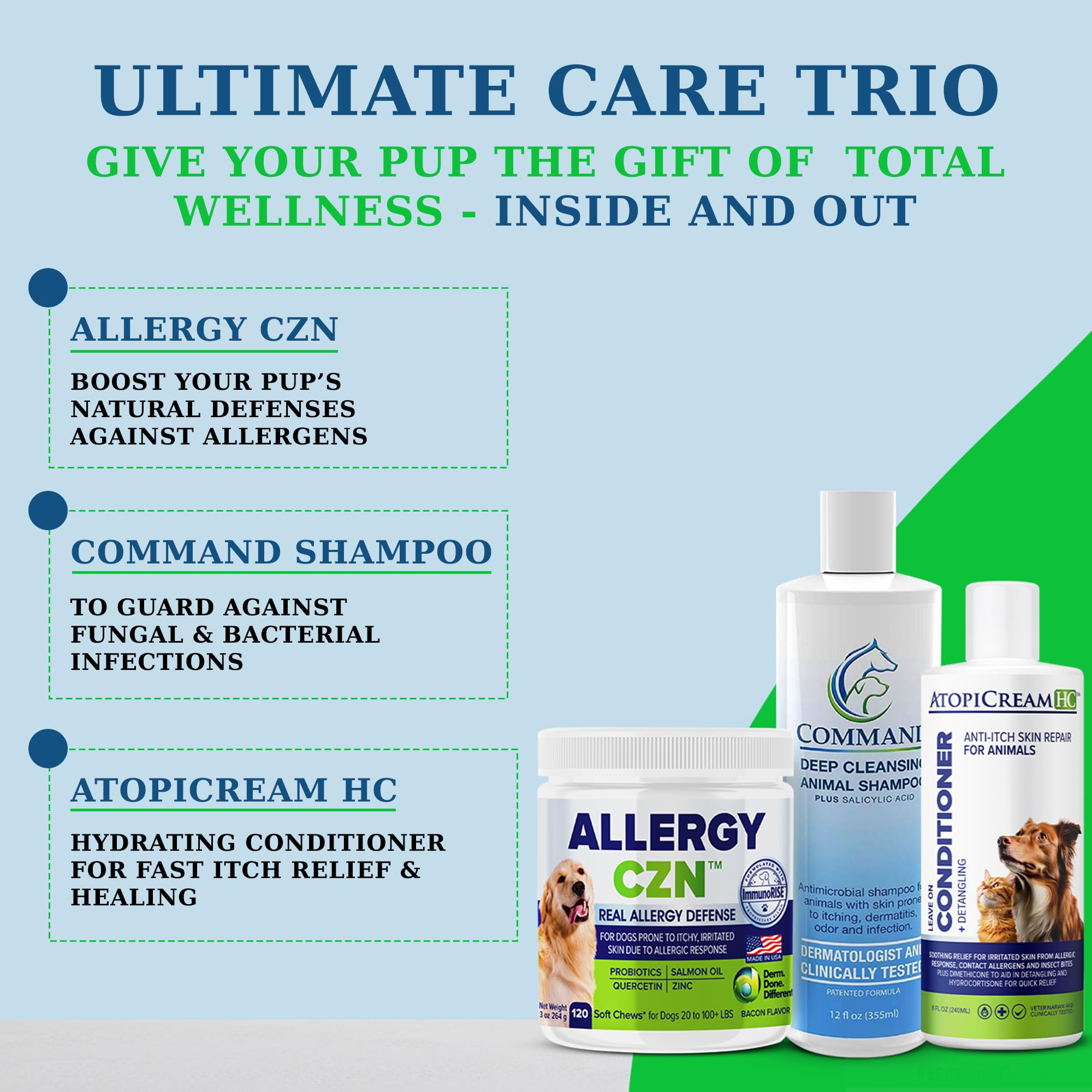 VetriMAX AtopiCream HC 1% Hydrocortisone Conditioner for Dogs - 8 oz Itch Relief for Dry, Itchy Skin and Allergies