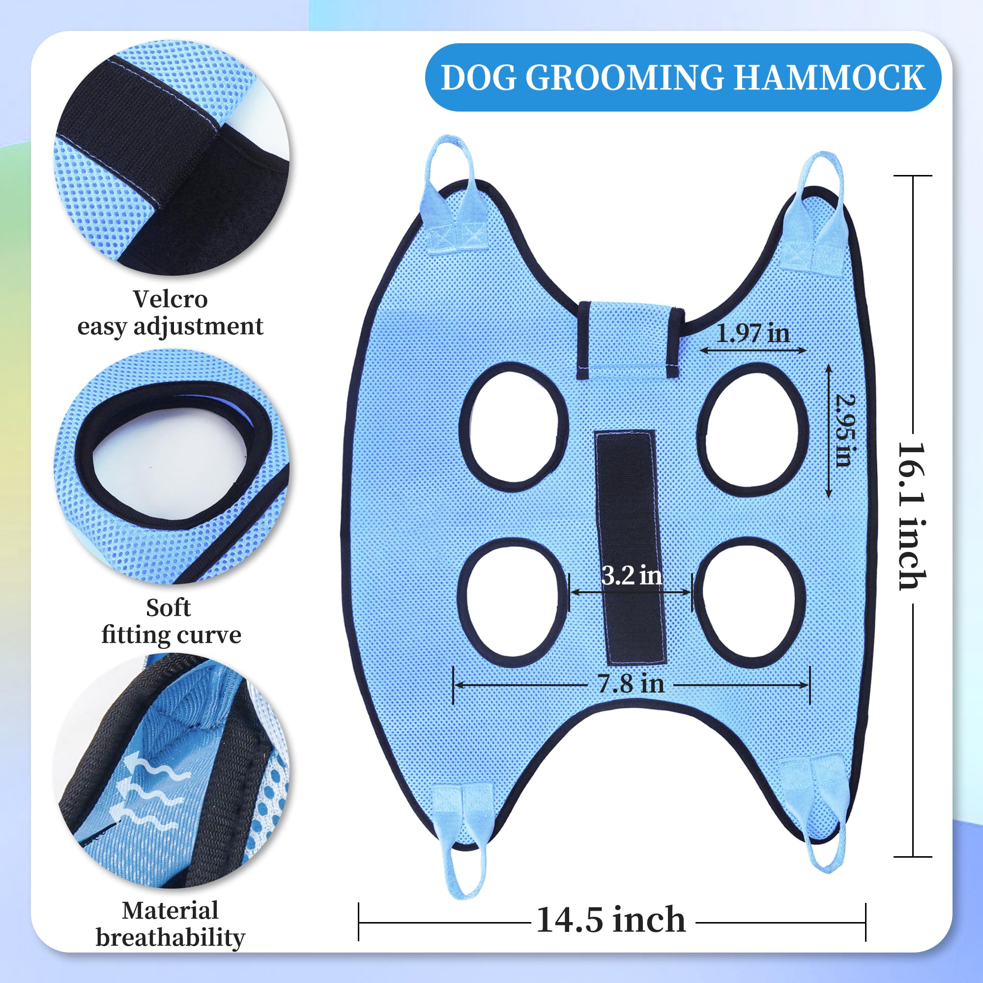 Patiencet Cat Grooming Hammock For Nail Trimming Pet Hammock For Small Dogs With Security Strap Dog Sling For Nail Clipping With