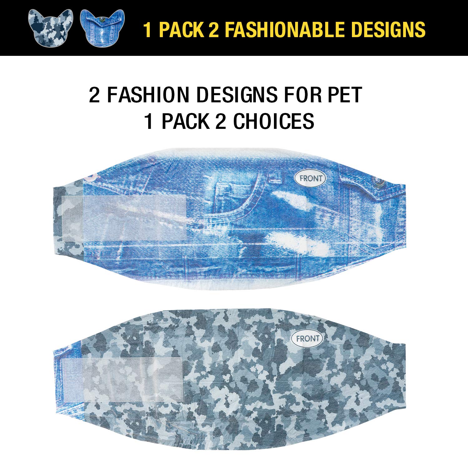 Dono Dog Diapers Male Disposable Male Dog Wraps, 48 Count Wider Doggie Puppy Diapers Male Belly Bands, Super Absorbent, Leak-Pro