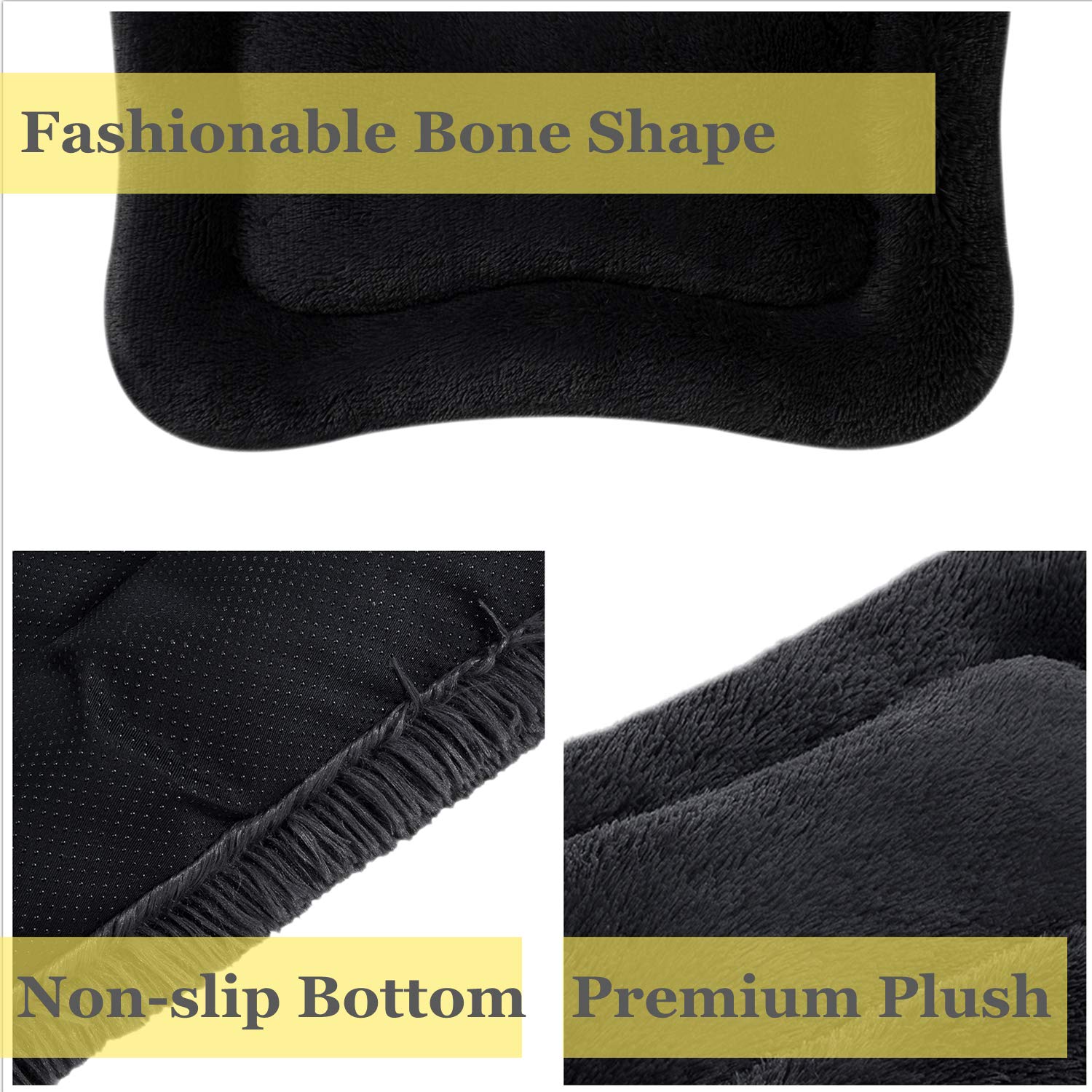 Coohom Deluxe Plush Dog Bed Pet Cushion Crate Mat,Fulffy Comfy Kennel Anti-Slip Washable Pad For Medium Large X-Large Dogs(Xx-La
