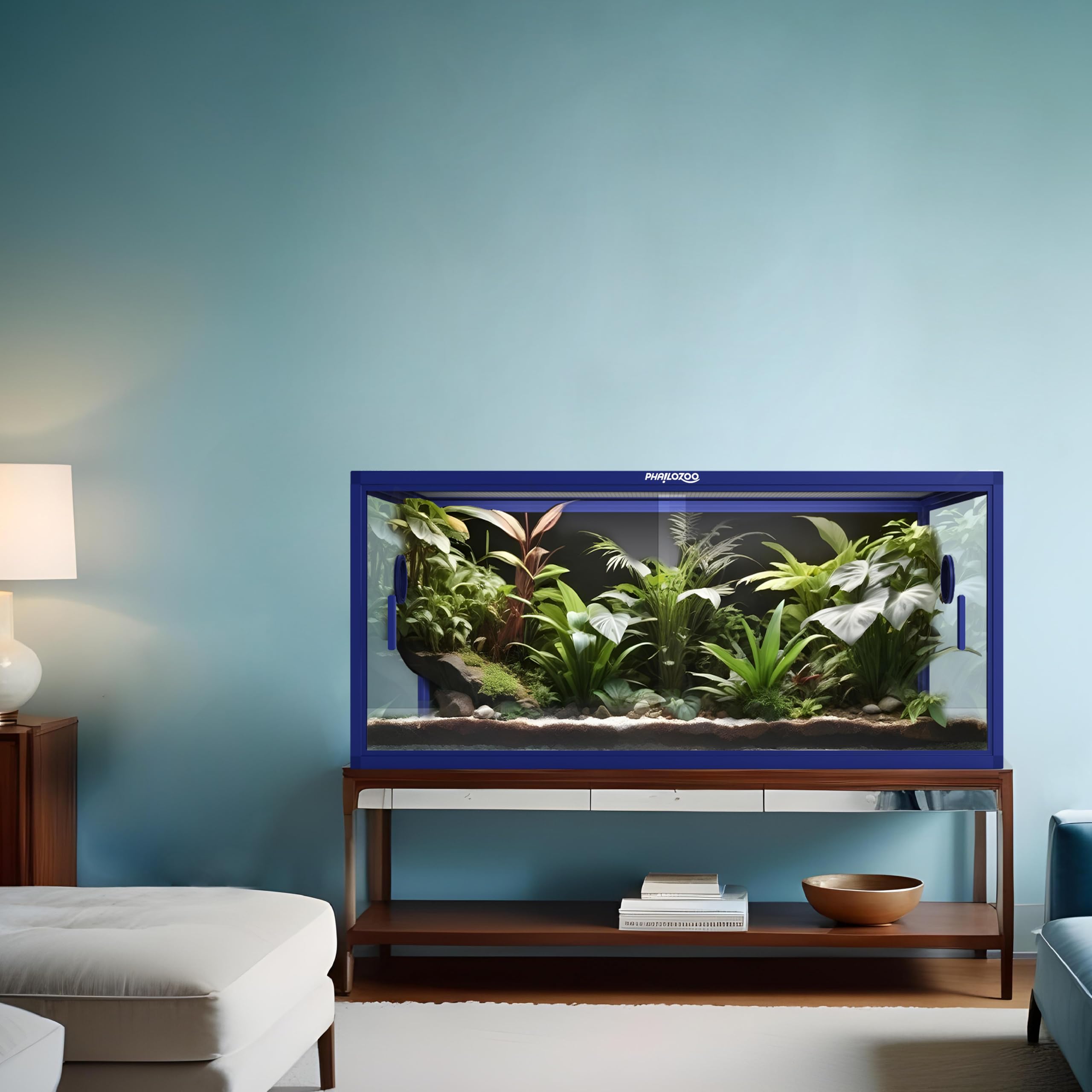 Phailozoo 85 Gallon Snake Enclosure, Front Opening Reptile Tank For Easy Maintenance, Reptile Terrarium With Top Screen Ventilat