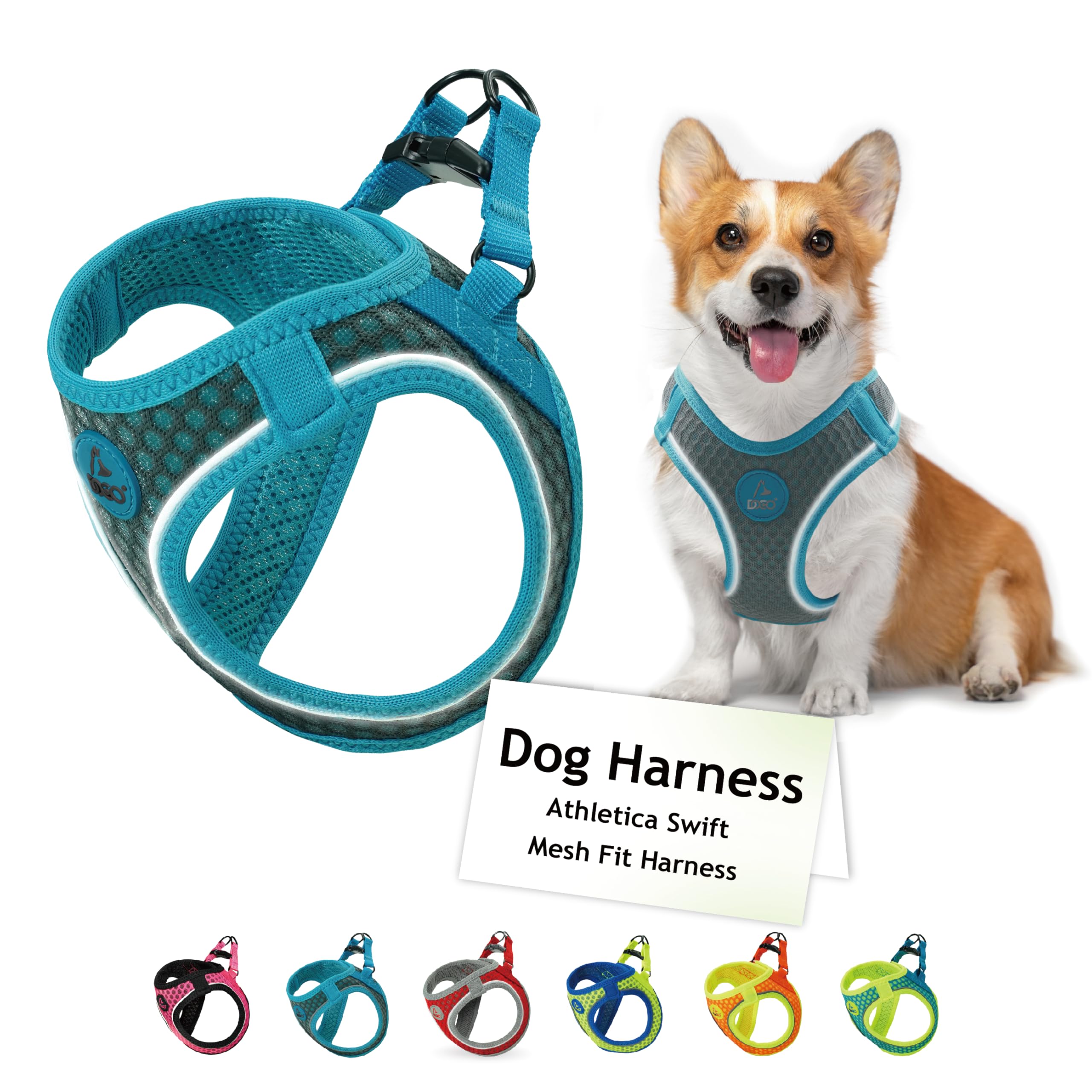 DOCO Dog Harness Step in Reflective Dog Vest for Small Dogs Adjustable Lightweight No Choke Air Mesh Puppy Harness XS S M Dogs U