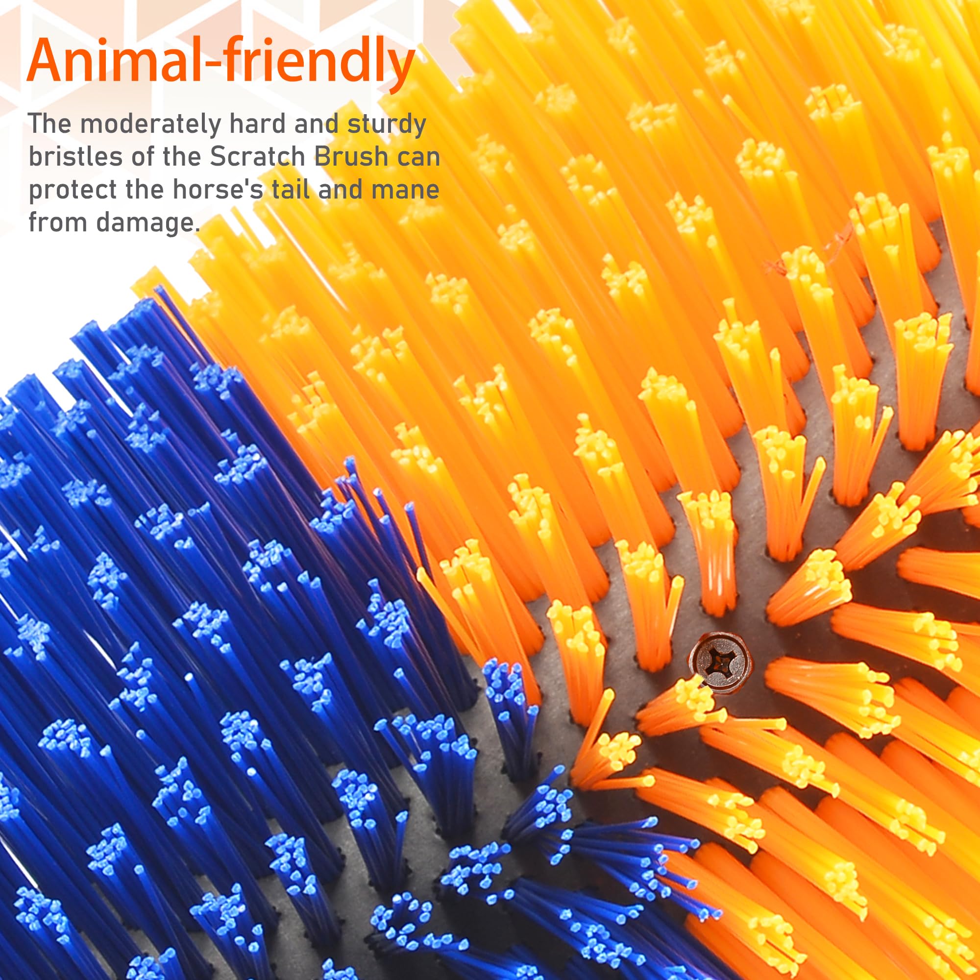 Kunbeien 2Pcs Livestock Scratch Brushes, Horse Scratcher Massage Brush Kit, Yellow