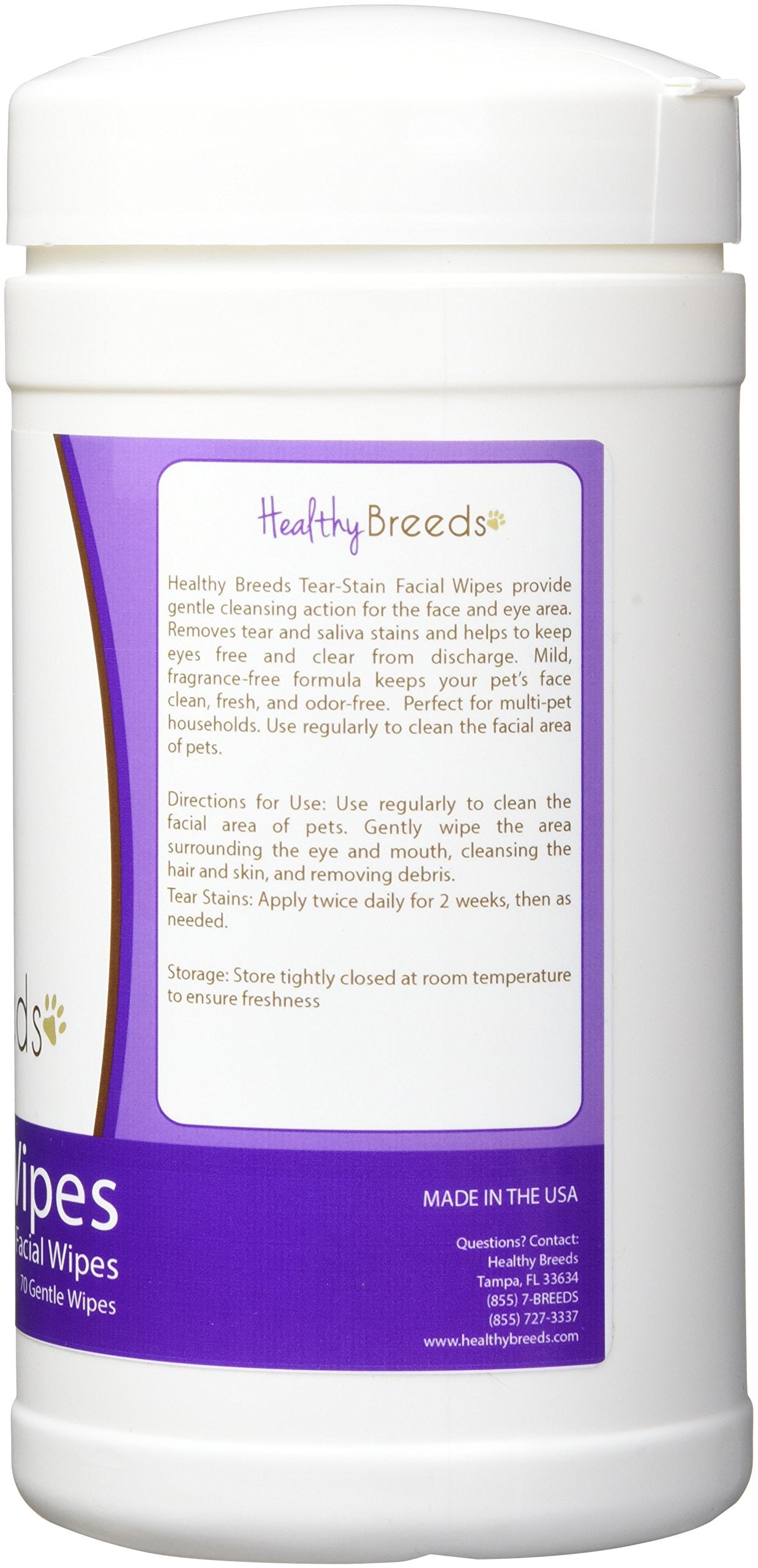 Healthy Breeds Samoyed Tear Stain Wipes 70 Count