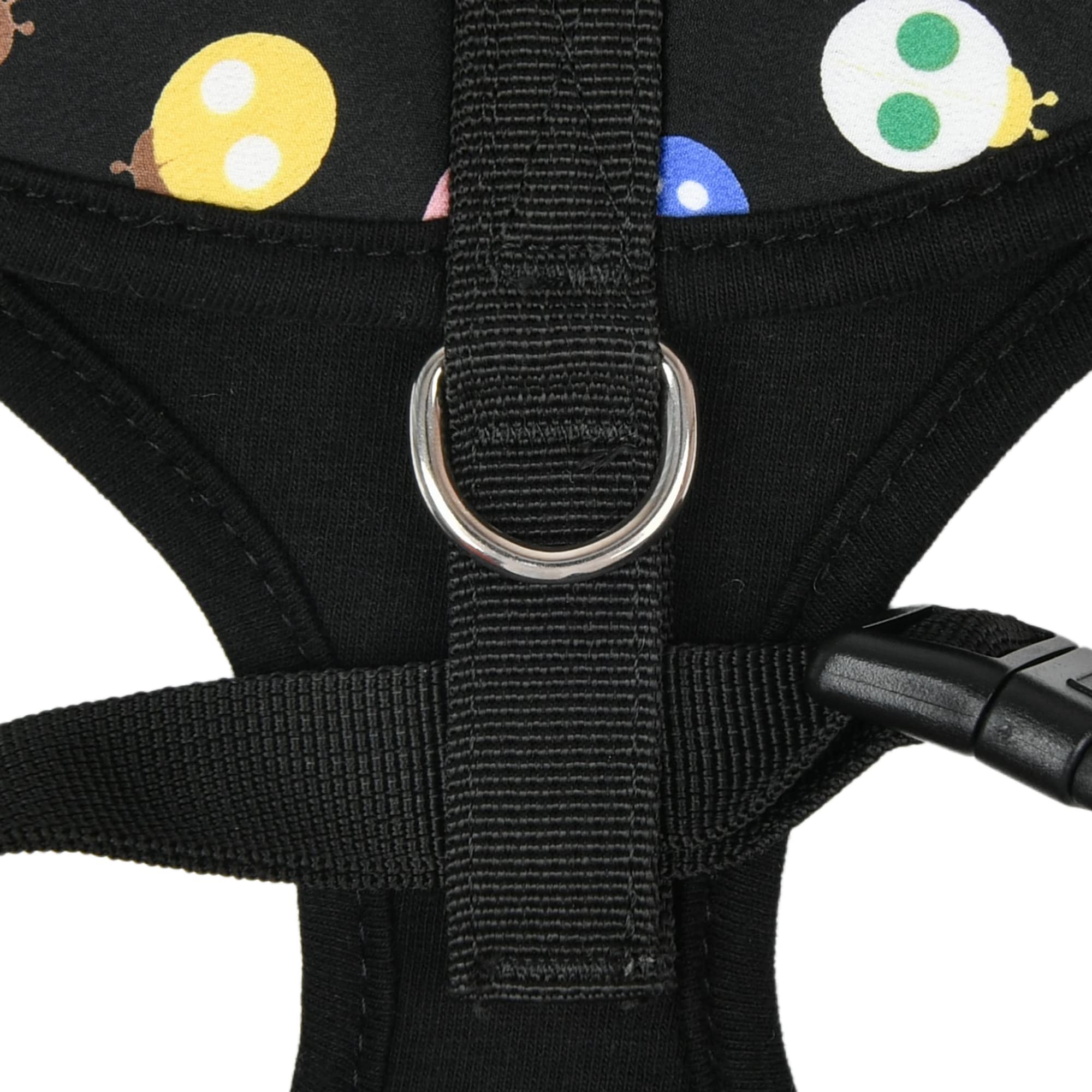 Puppia Spring And Summer Fashion Over-The-Head Dog Harness, Black_Ladybeetle, Small
